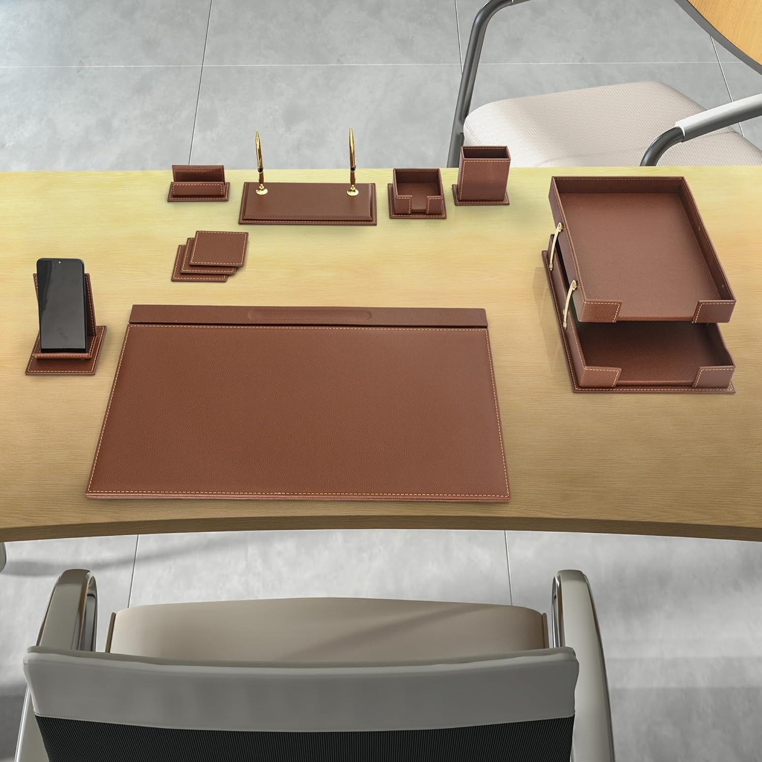 12 PCS Leather Desk Organizer Set – Classic Desk Organizer – Desk Accessories
