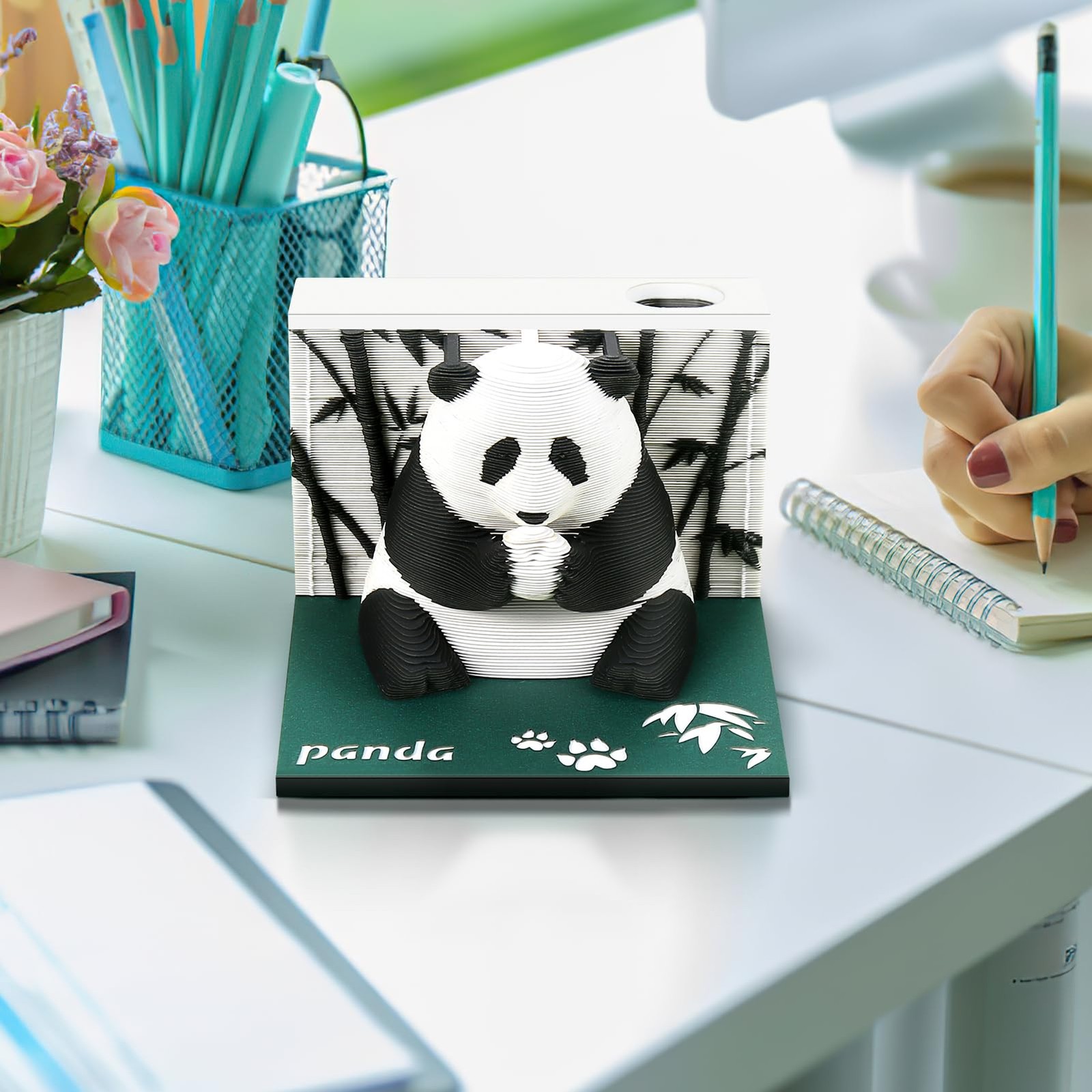 Time Piece Calendar 2026, 3D 2026 Artsy Pads, Timepiece Panda-shaped