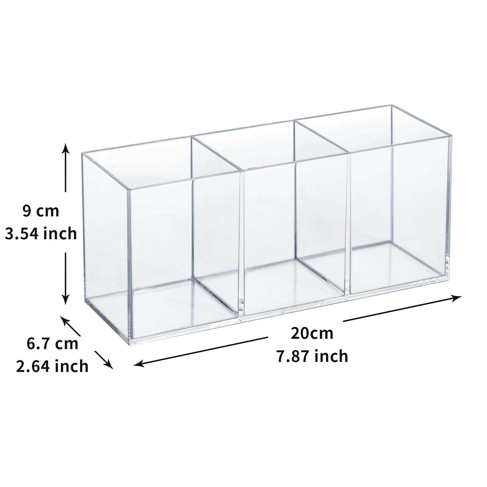 Clear Acrylic Silverware & Pen Organizer Caddy, Transparent Plastic Silverwar…