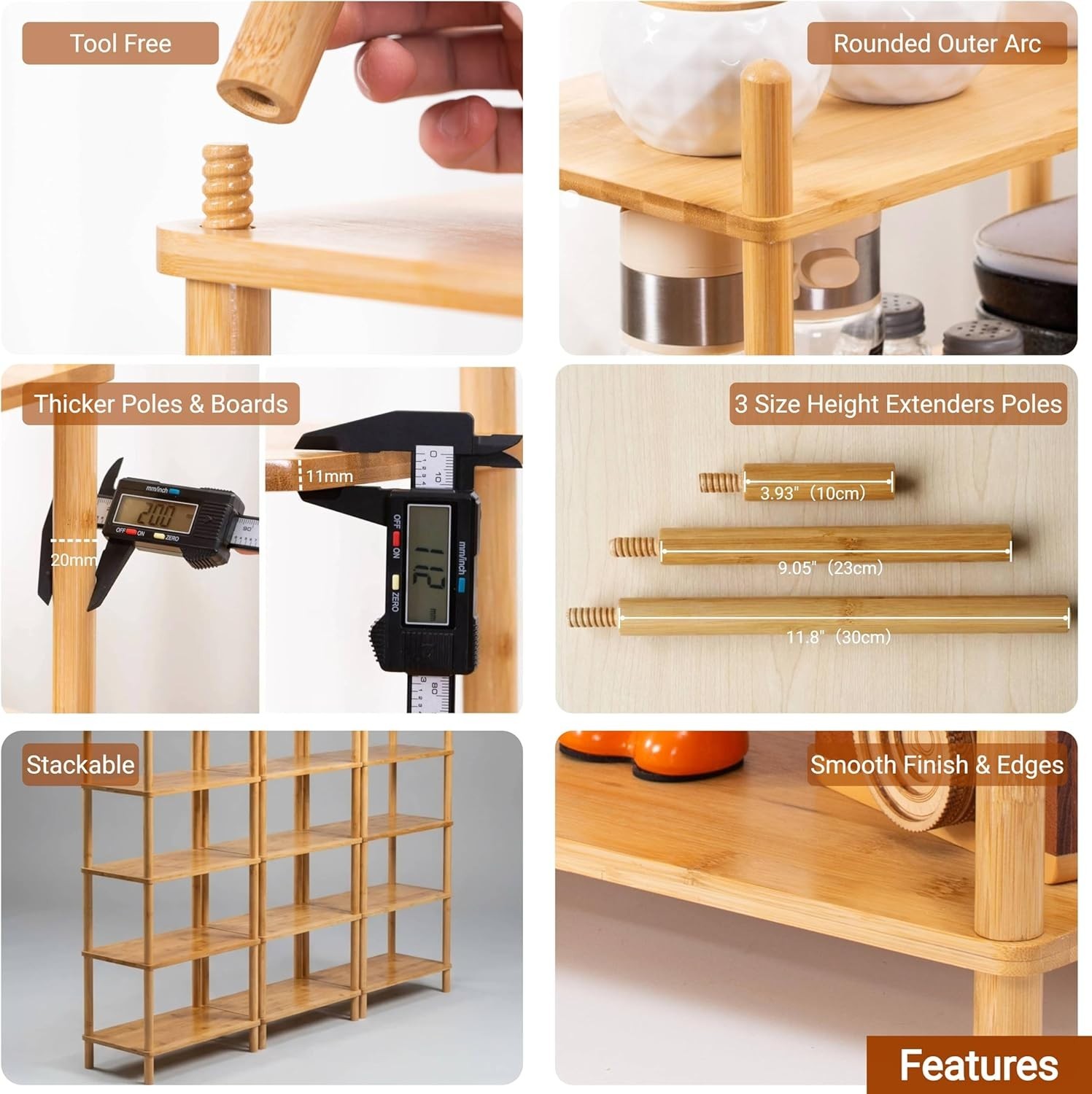 Transformable Expandable Bamboo Shelf Organizer – Perfect for Home and Office