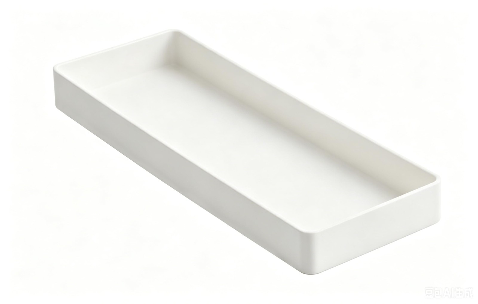 Amazon Basics Rectangular Plastic Desk Organizer, 9.4″ x 3.3″ x 1″, White