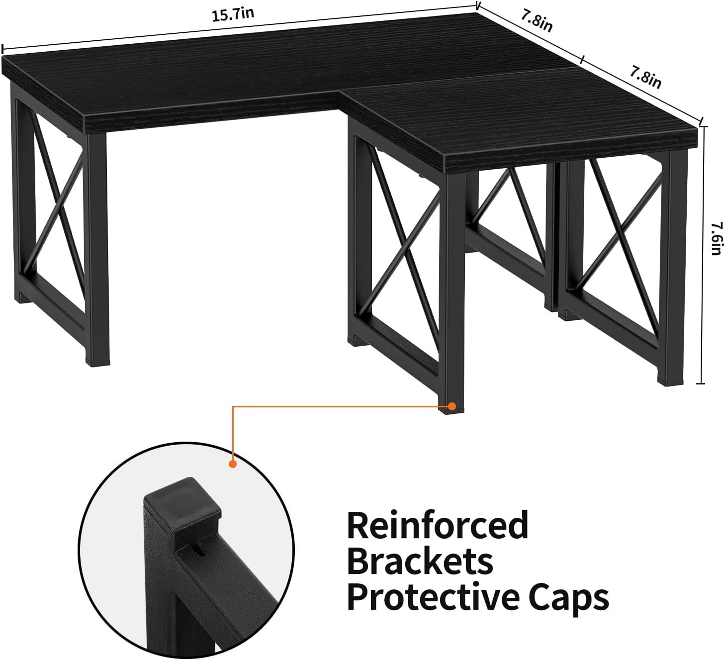 Versatile 2 Tier Desk Organizer, Freestanding Shelf – Black