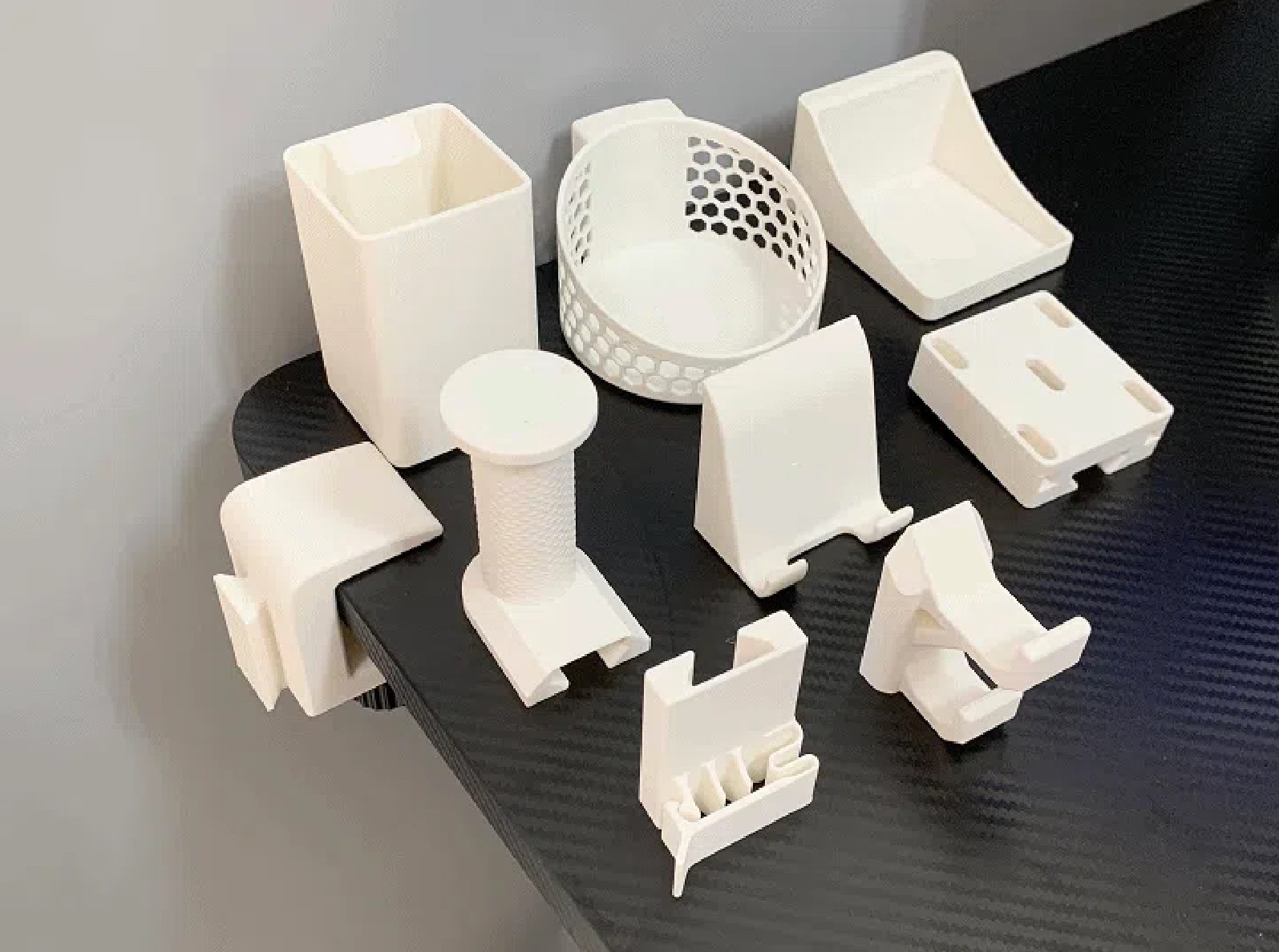 Modular Desk ‑ Edge Organizer Set – 8-in-1 Clip-On Desk Tool – 3D Printed
