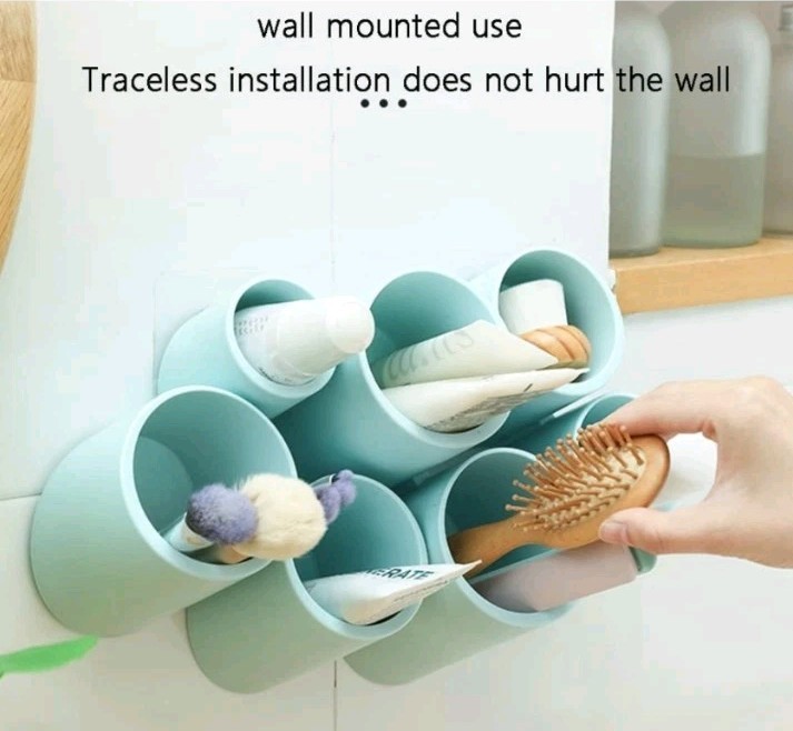Pencil Holders Wall Mount Organizer Remote Control Holder Modern White Contempor