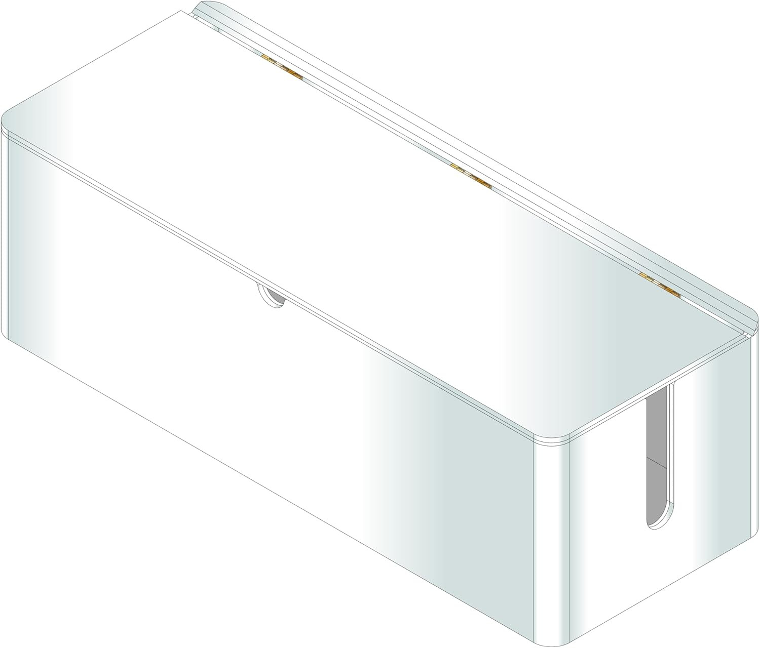 Desk Organizer Large Acrylic Cable Management Box, Transparent with White Backin