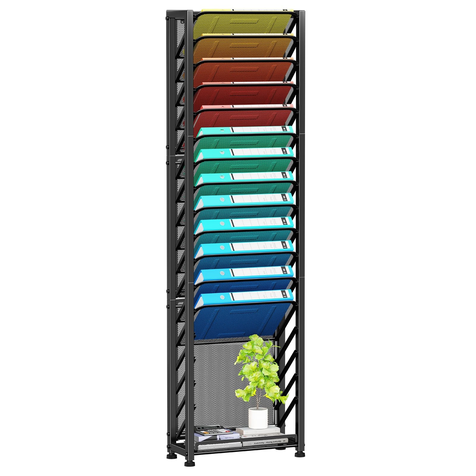 Simple Trending Wall File Organizer, 14.12”L x 5.27”W x 40.12”H, Black