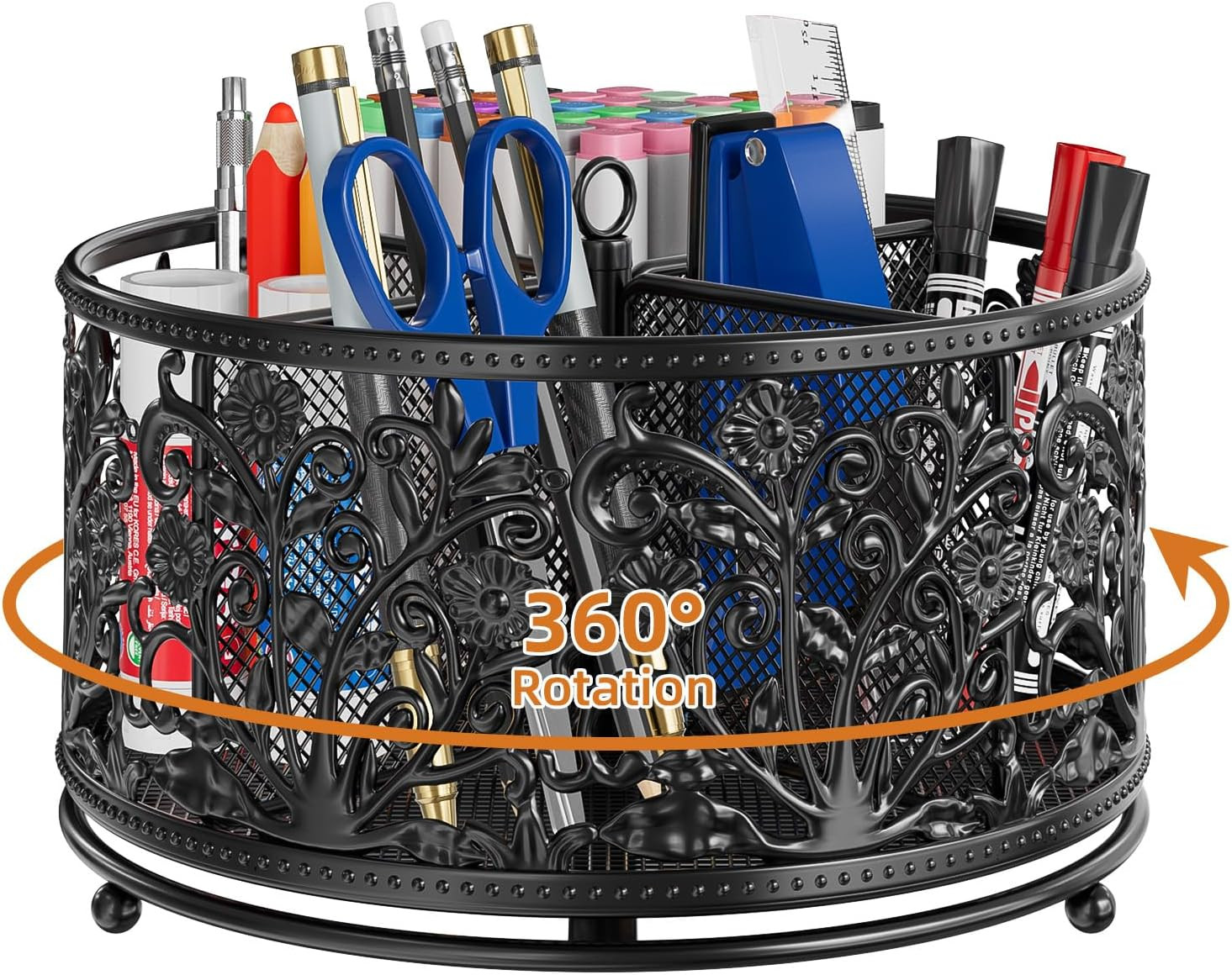 Pencil Holder for Desk – Cute Rotating Pen Organizer Caddy Desktop Storage Stati