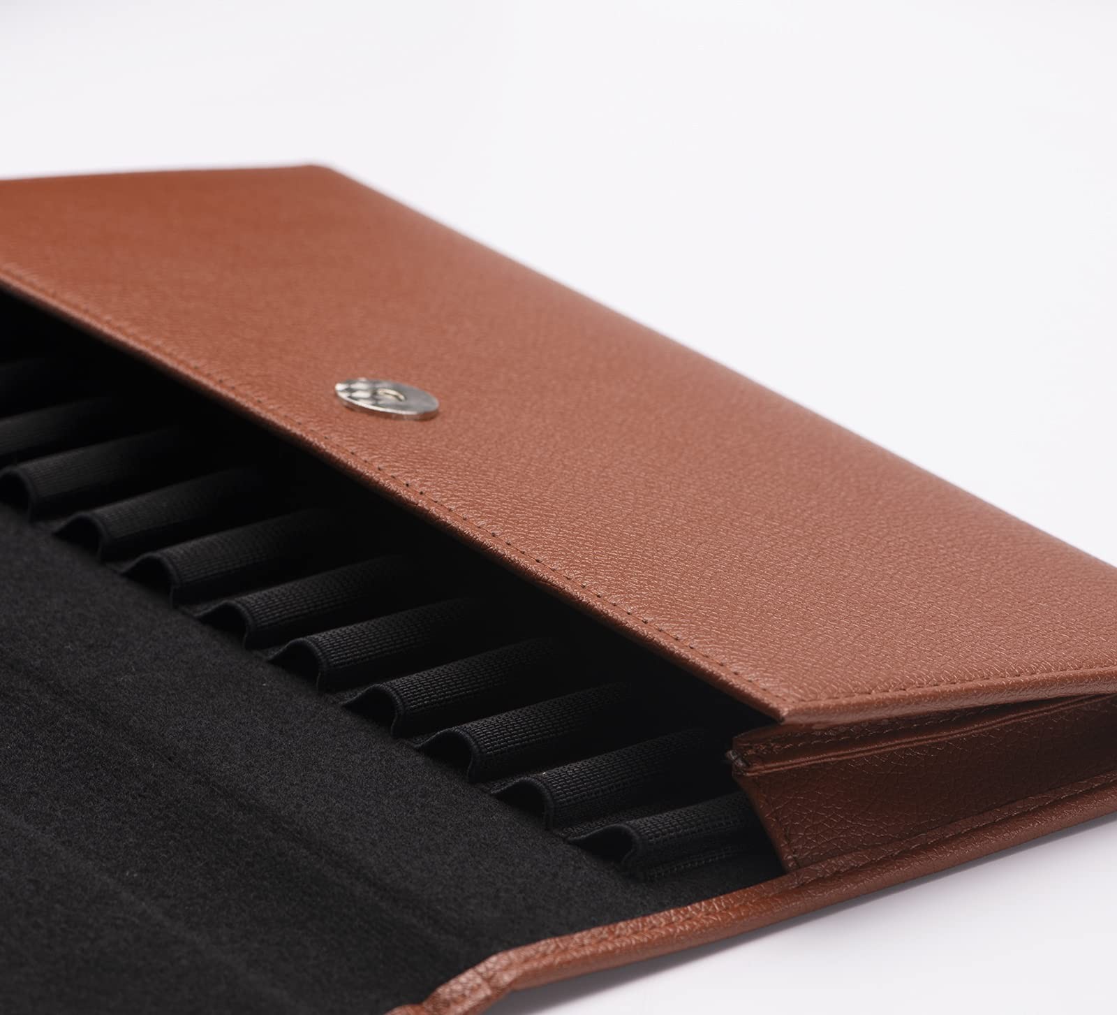 12 Coffee PU Leather Fountain Pen Case Organizer Bag Portfolio, Protective Sl…