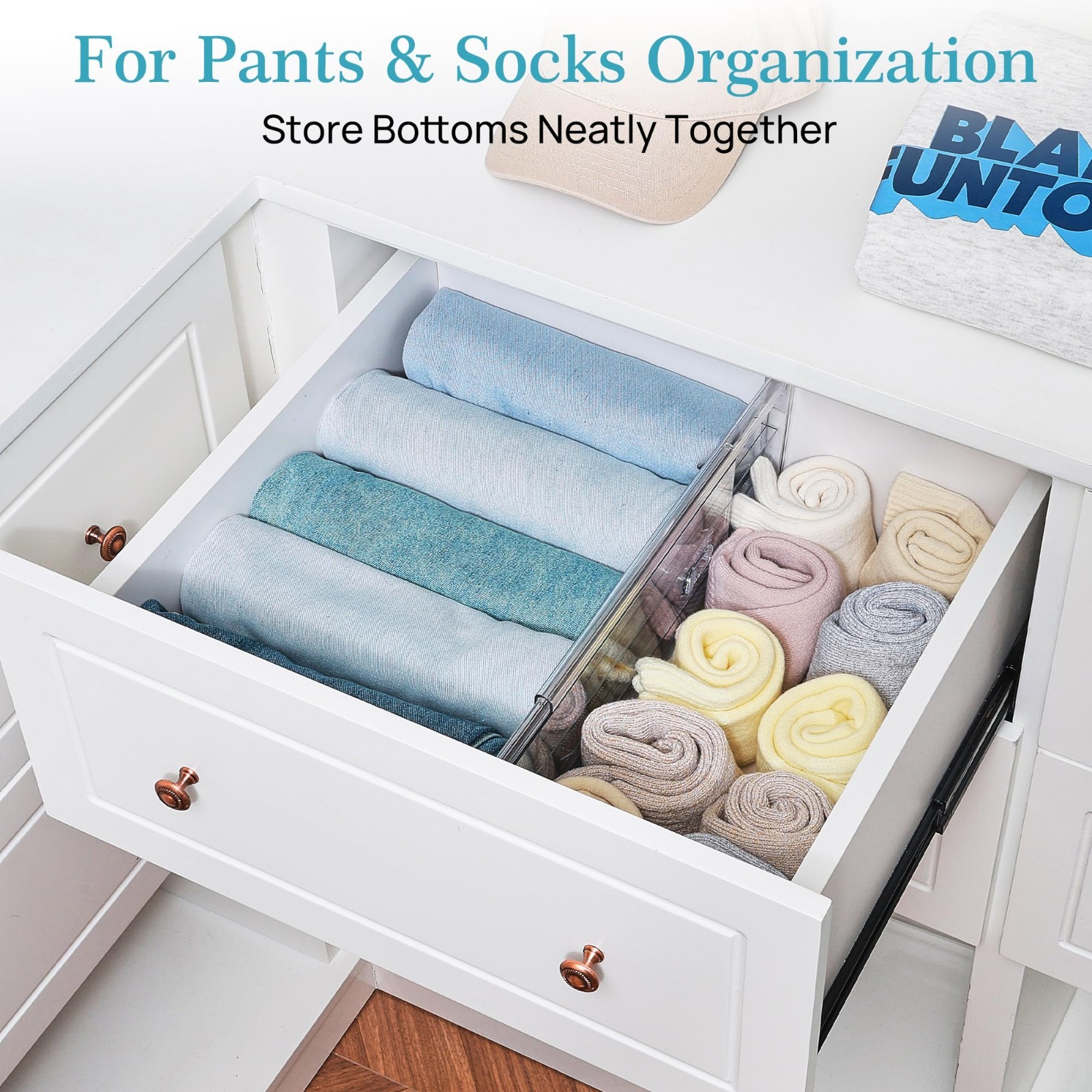4 Pack Adjustable Drawer Dividers 6″ Tall, Expandable Organizers for Deep Drawer