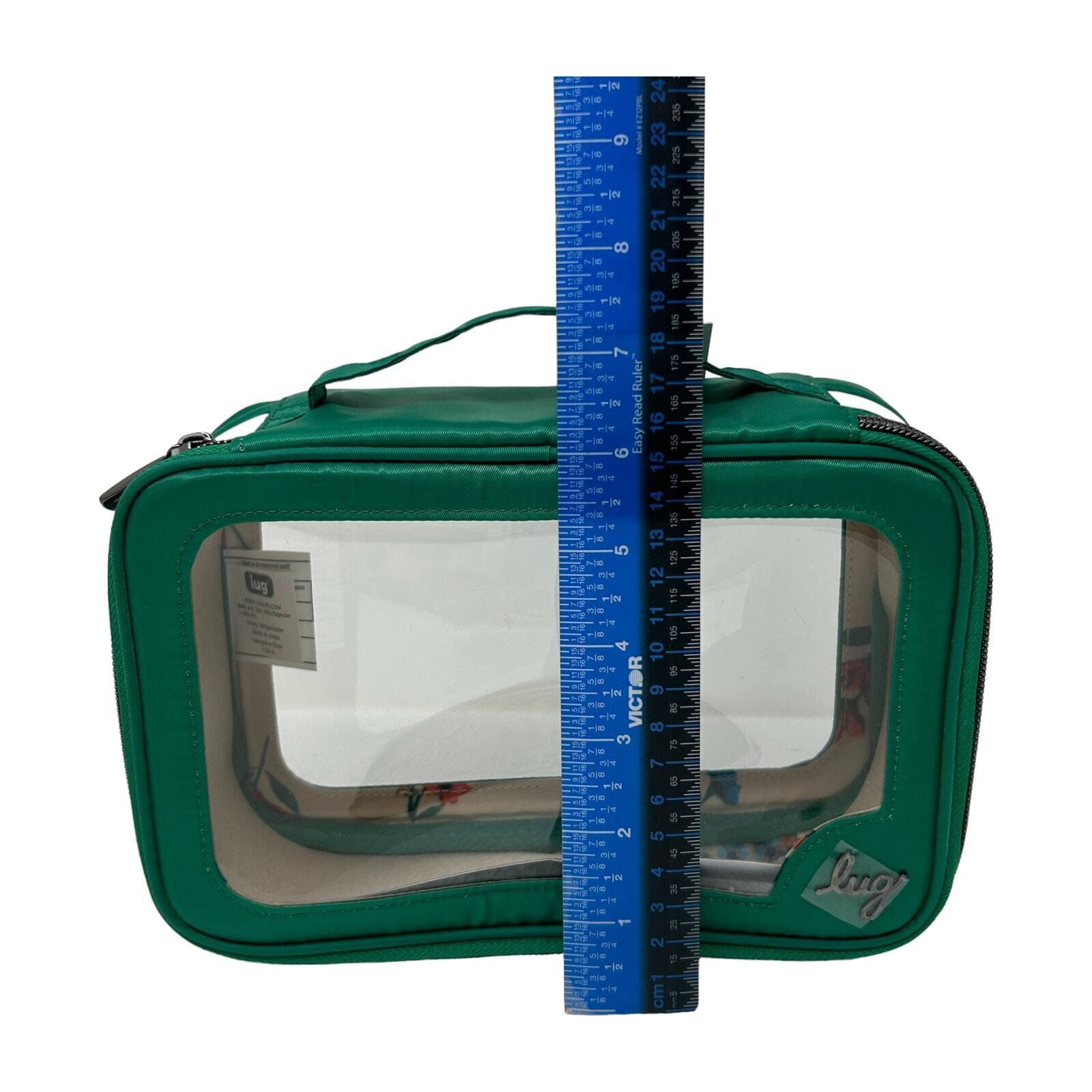 Lug Clear View Zip Storage Pouch Kelly Green Organizer Pencil Craft Desk Travel