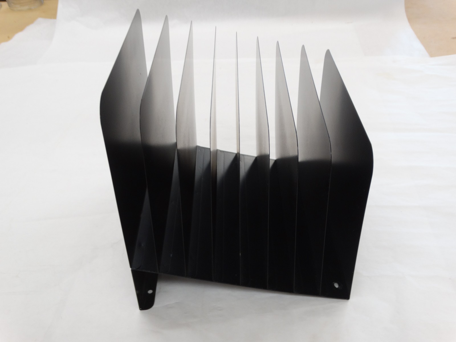 Vintage Steelmaster Vertical 8 Slot Steel Desk Slant Organizer / Sorter Black