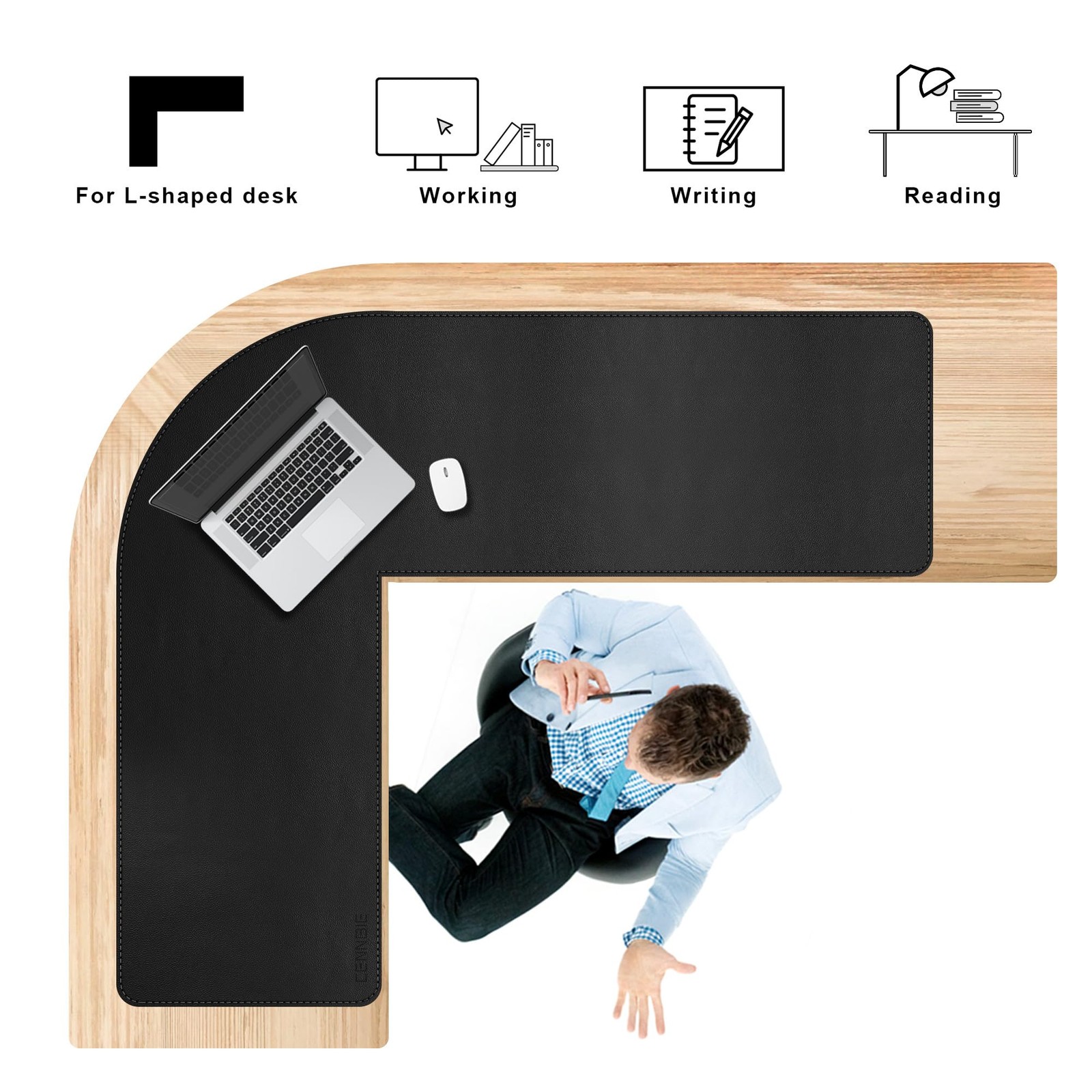 Cennbie Large L-Shaped Leather Desk Pad 59 67 X19.6 – Home Office Accessories