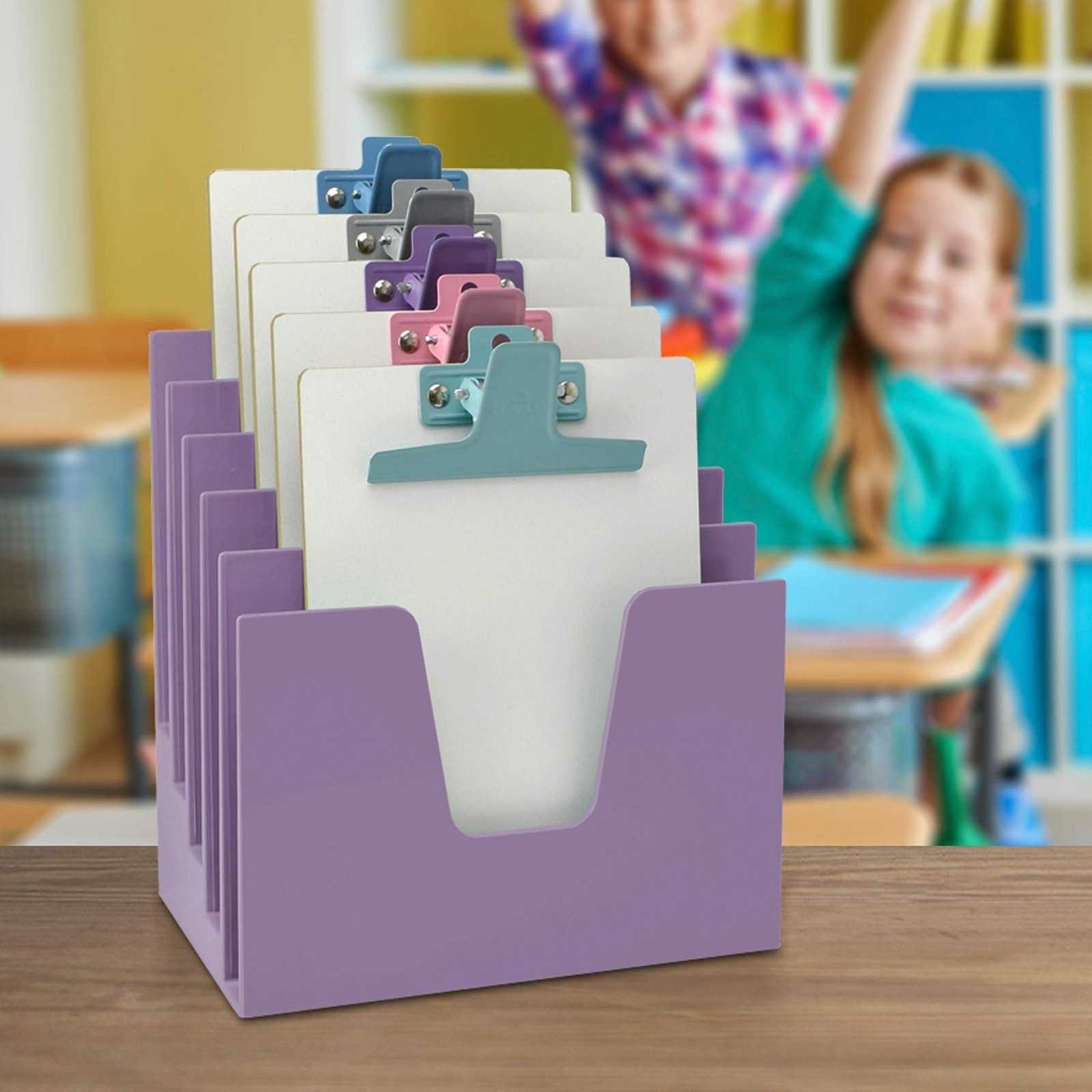 Acrimet 5 Section Incline File Sorter Organizer, Mail, A4, Solid Purple