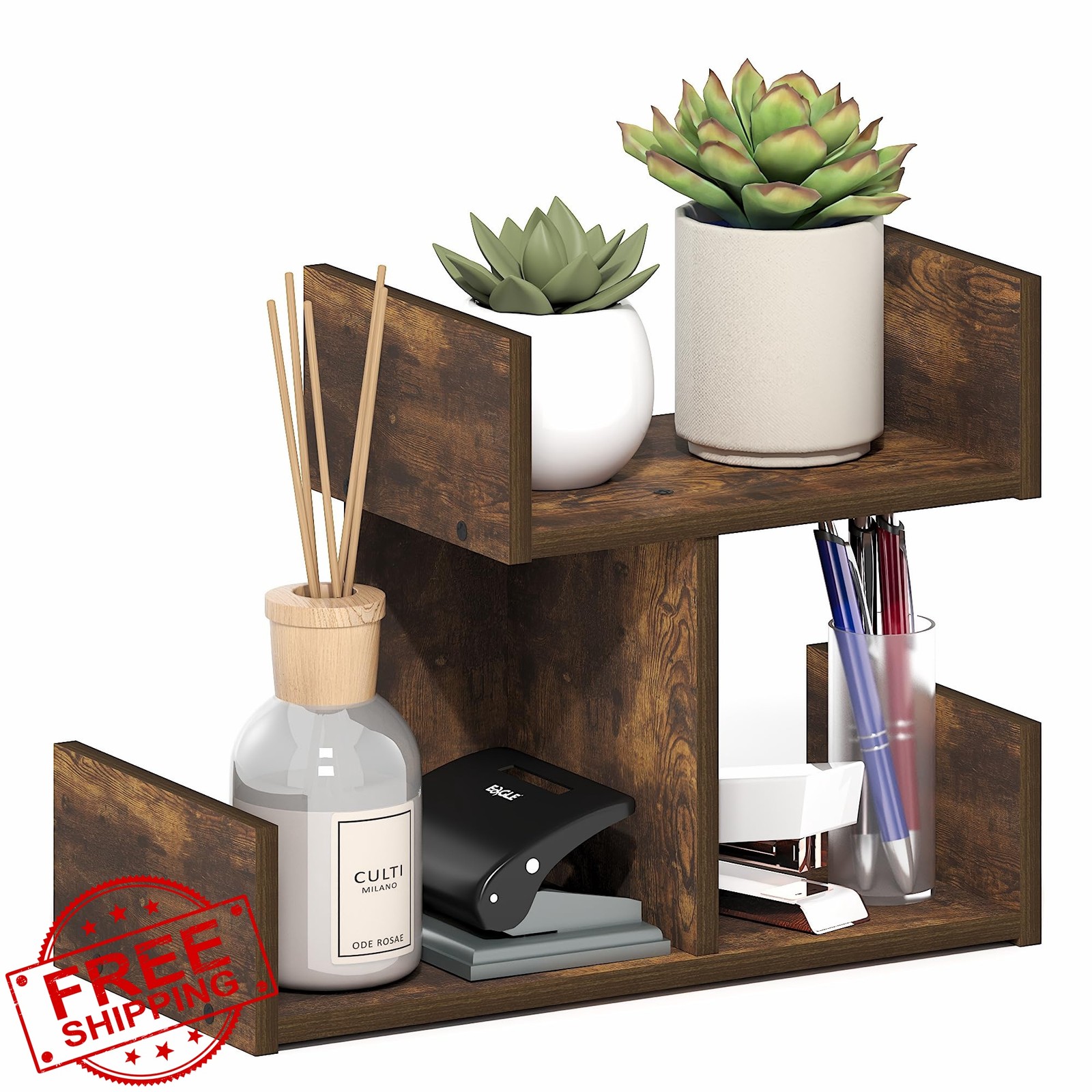 Furinno Amber Pine Desk Organizer 12.4-Inch