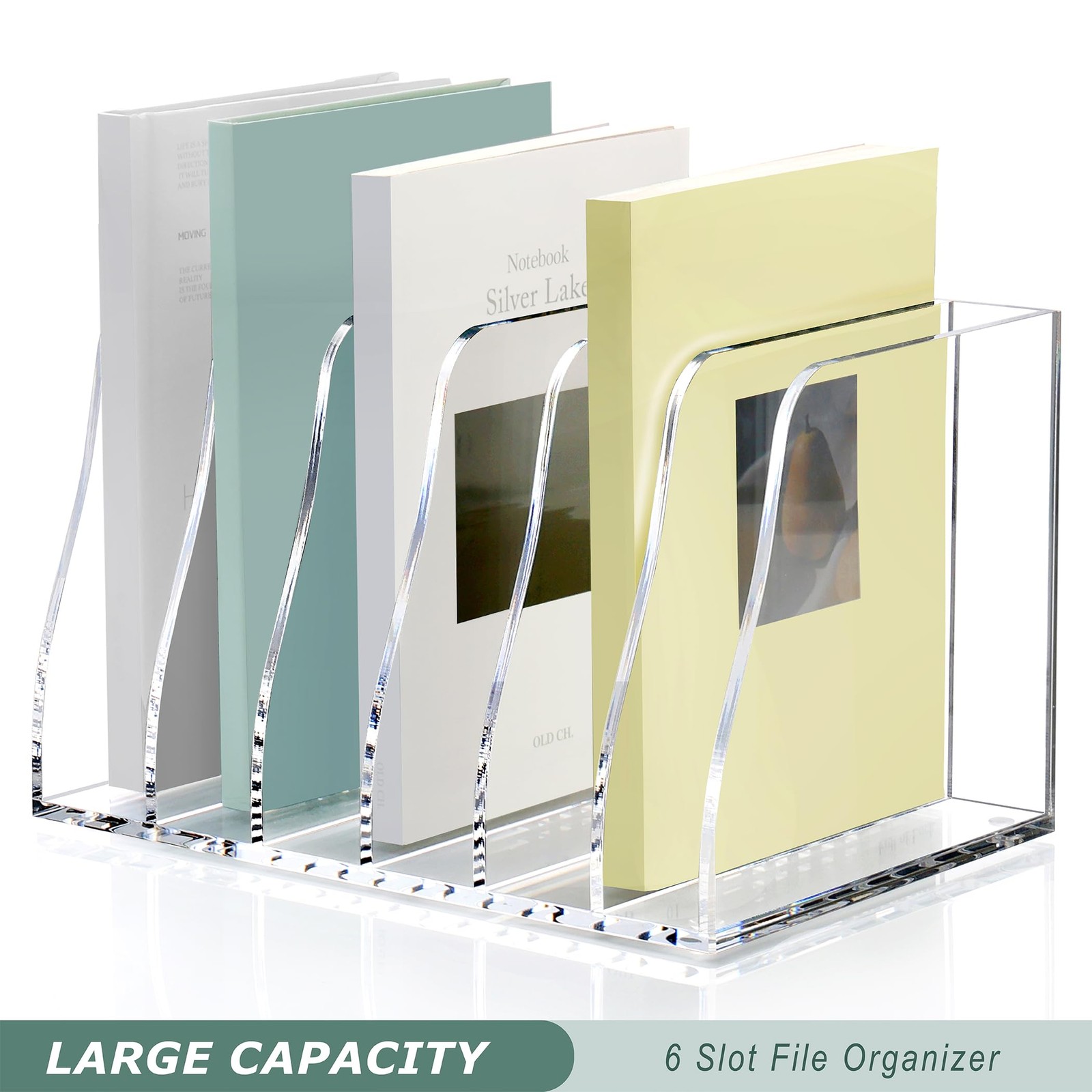SANRUI Acrylic Magazine File Holder, 6 10.43 x 6.89 x 6.29 inches, Clear