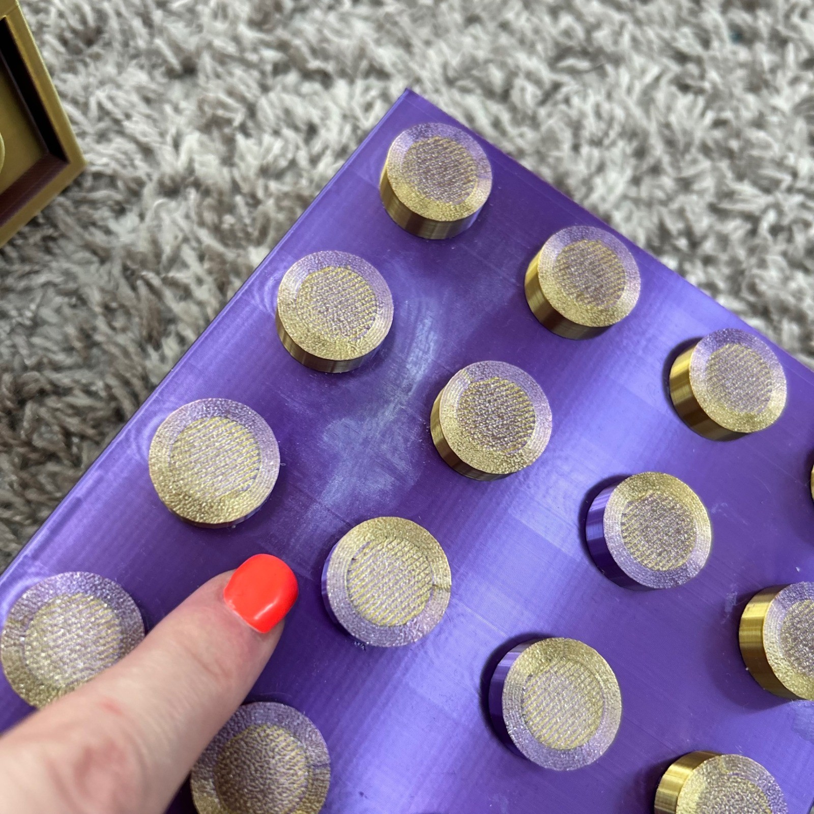 Purple Gold 3D Printed Building Block Desk Organizer Set Drawer Tape Dispenser