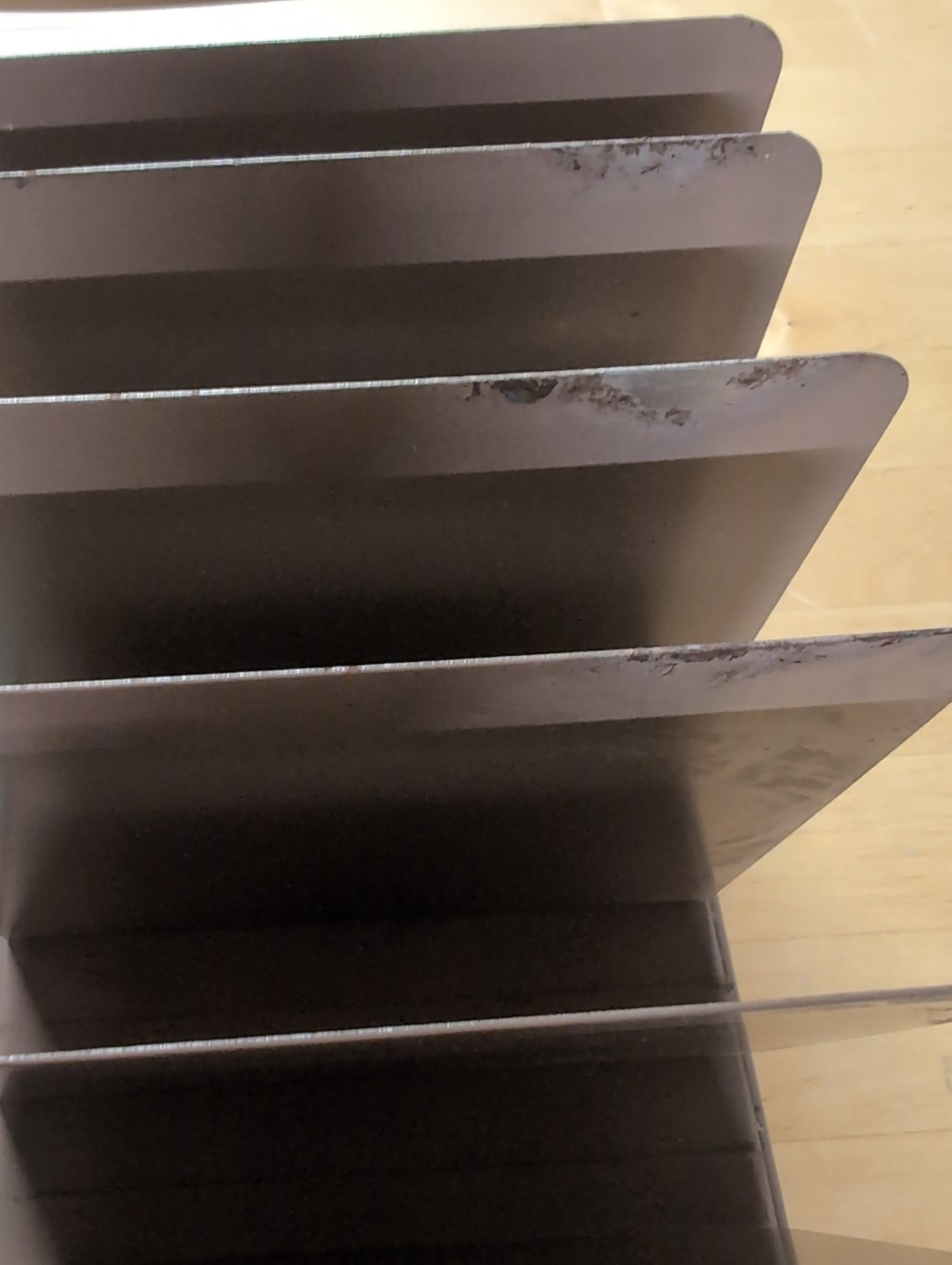 Vtg. 18 Slot Brown Metal Industrial Paper File Sorter /Desktop Organizer Large