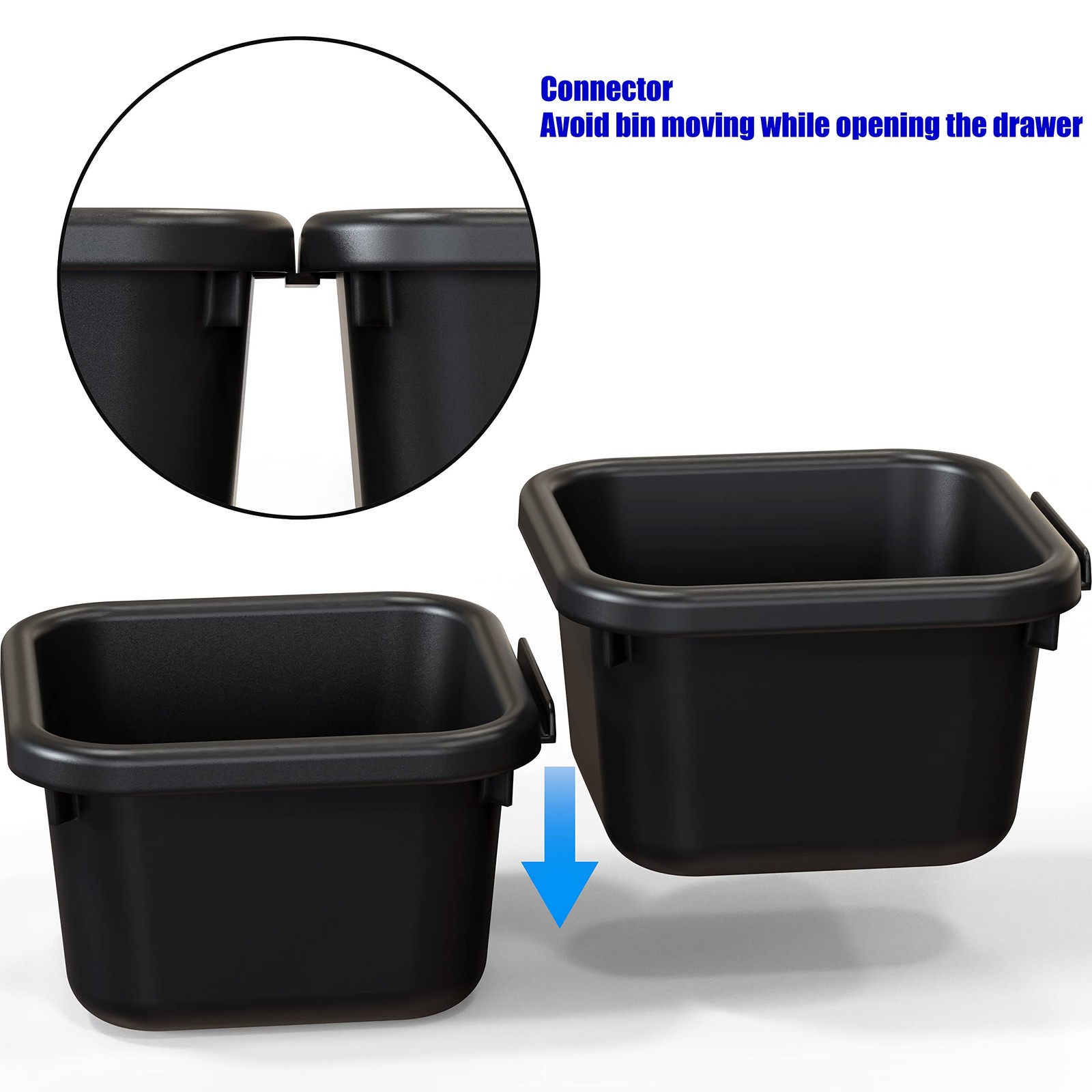 Simple Houseware Interlocking Desk Drawer Bins Organizer, Pack of 10, Black