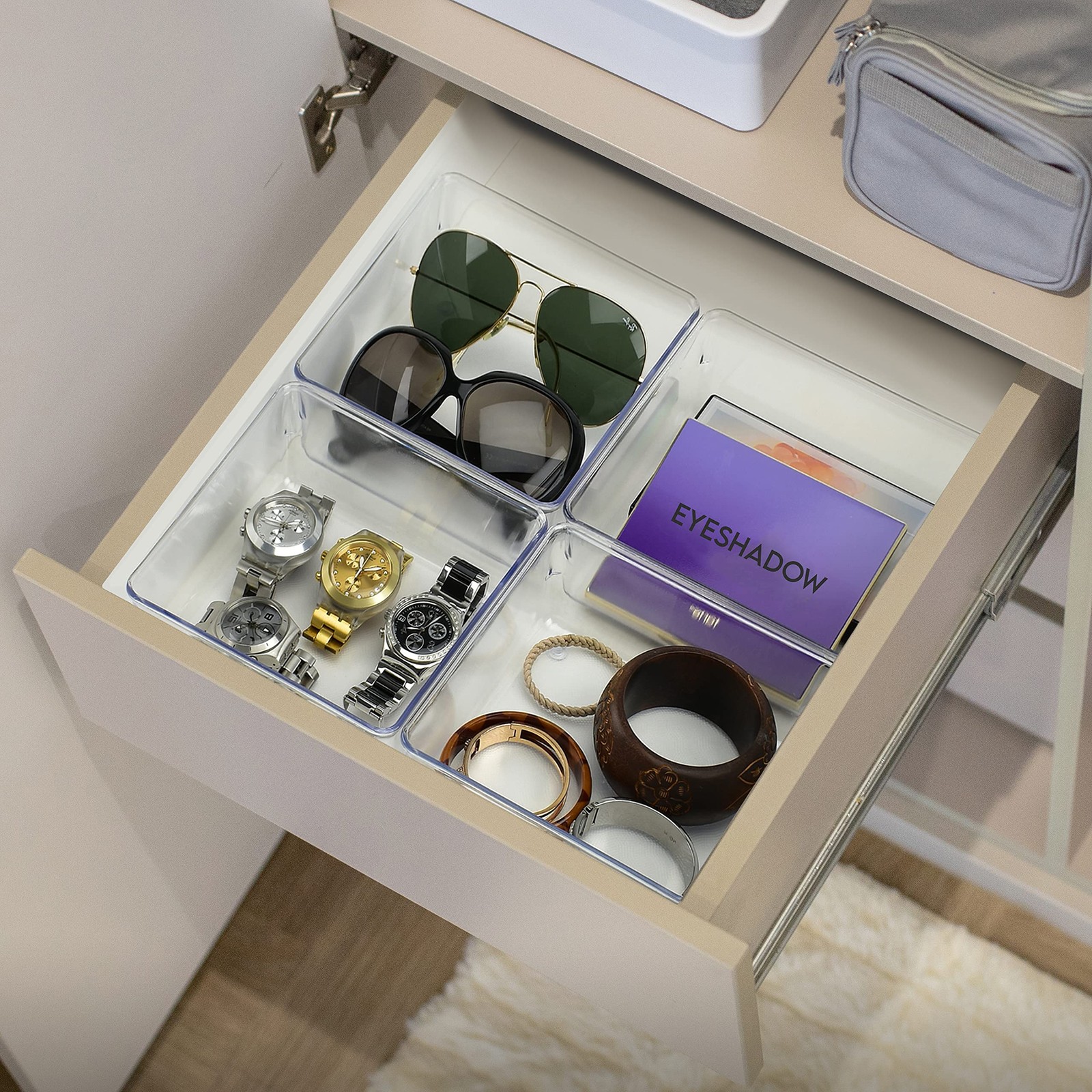 Acrimet Drawer Organizer Modular, Box Tray Storage Bins for Grande, Crystal