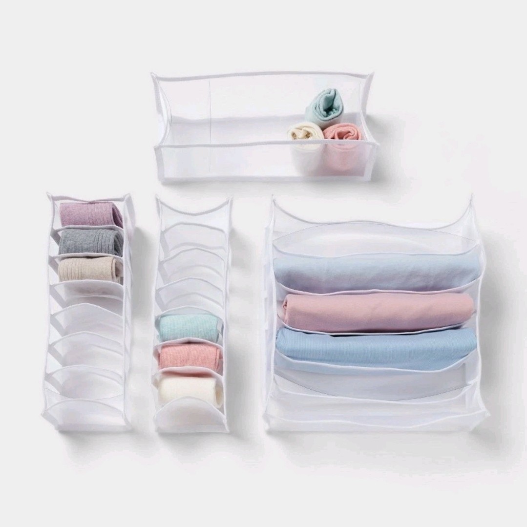 Mesh Drawer Organizer Inserts 4pk Durable Airflow Brightroom™