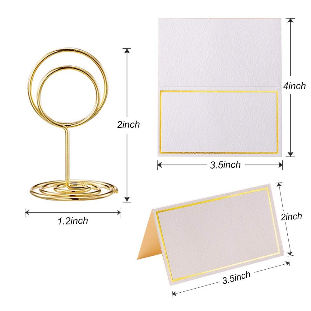 Toncoo 24 Pcs Premium Mini Table Number Holders and 24 Place 2 inch, Gold