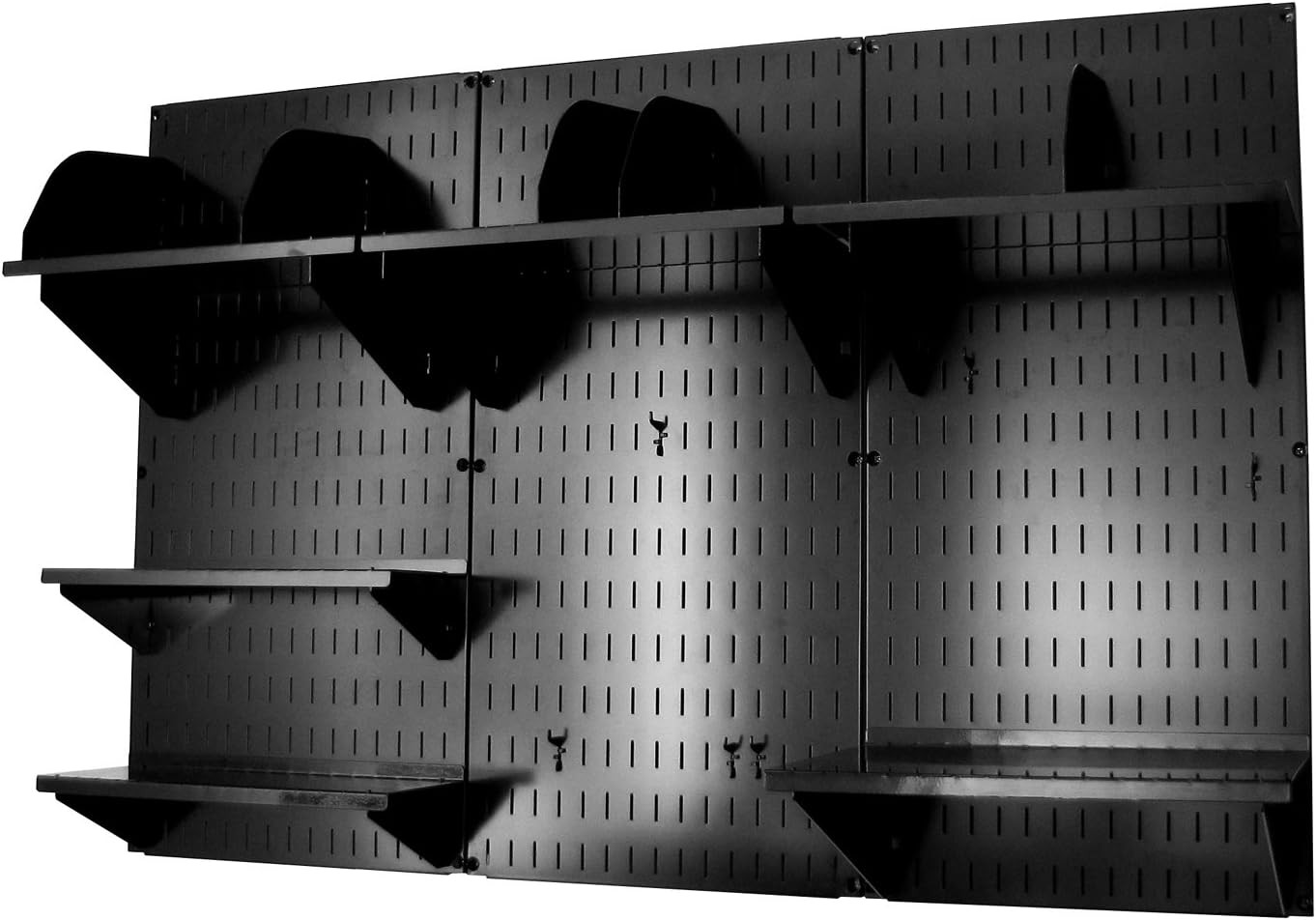 Wall-Mounted Office Organizer Kit with Black Accessories and Wallboards
