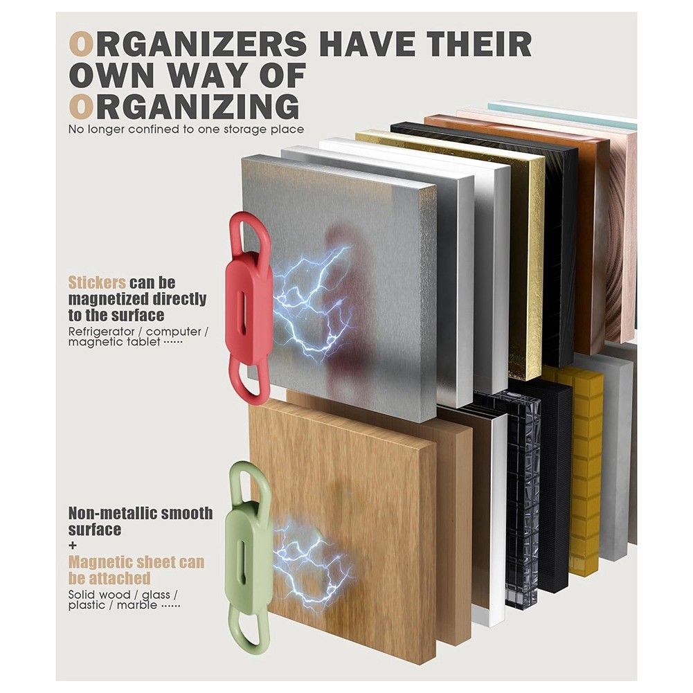 12 Pack Magnetic Pen Pencil Holder, Silicone Adjustable Pen Holder for Desk3399