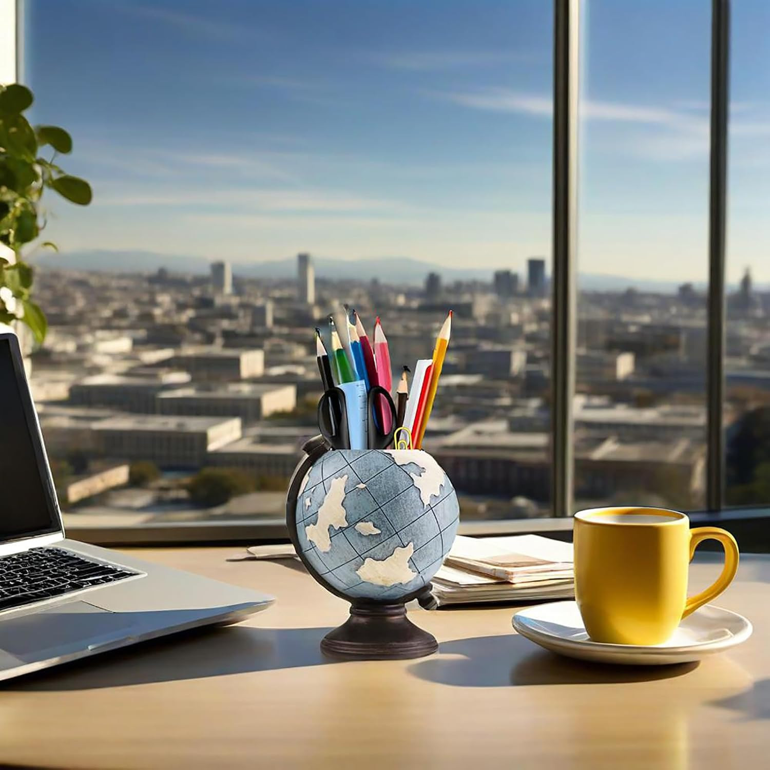 Globe Pen Pencil Holder for Desk Pen Organizer for Desk Desktop Organizer Pencil