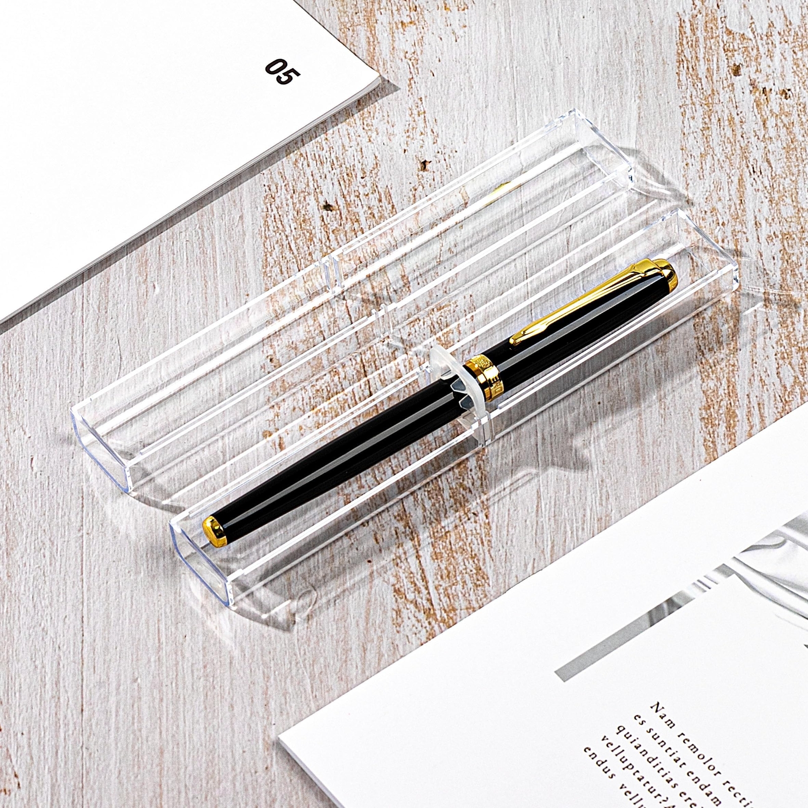 20 Pcs Clear Plastic Pen Case Reusable Empty Pen Gift Storage Container
