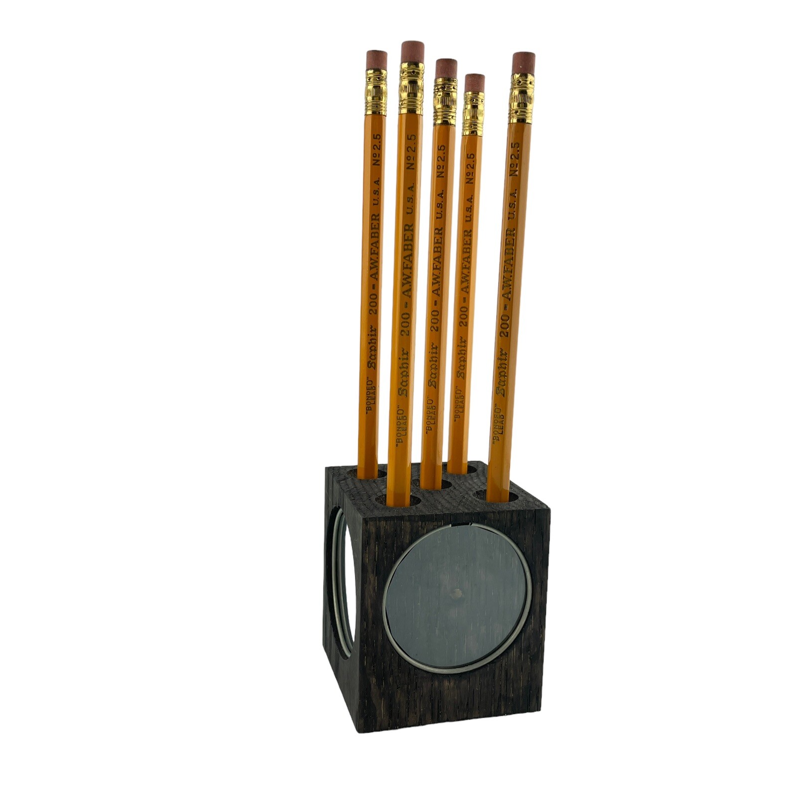 Pencil Holder Handmade w Faber Saphir Pencils Junior Achievement Craft