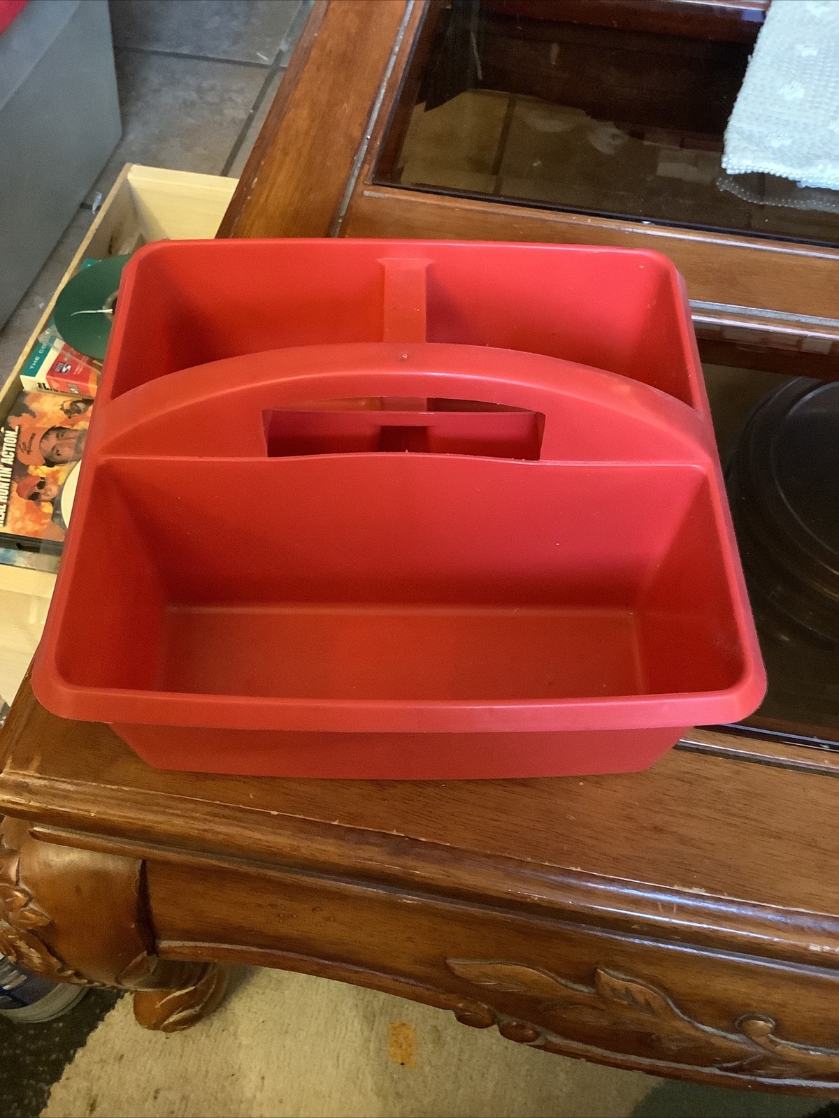 Darice – Classroom Caddy – 9 1/4” X 9 1/4” X 3 5/8” – Red – 3 Section