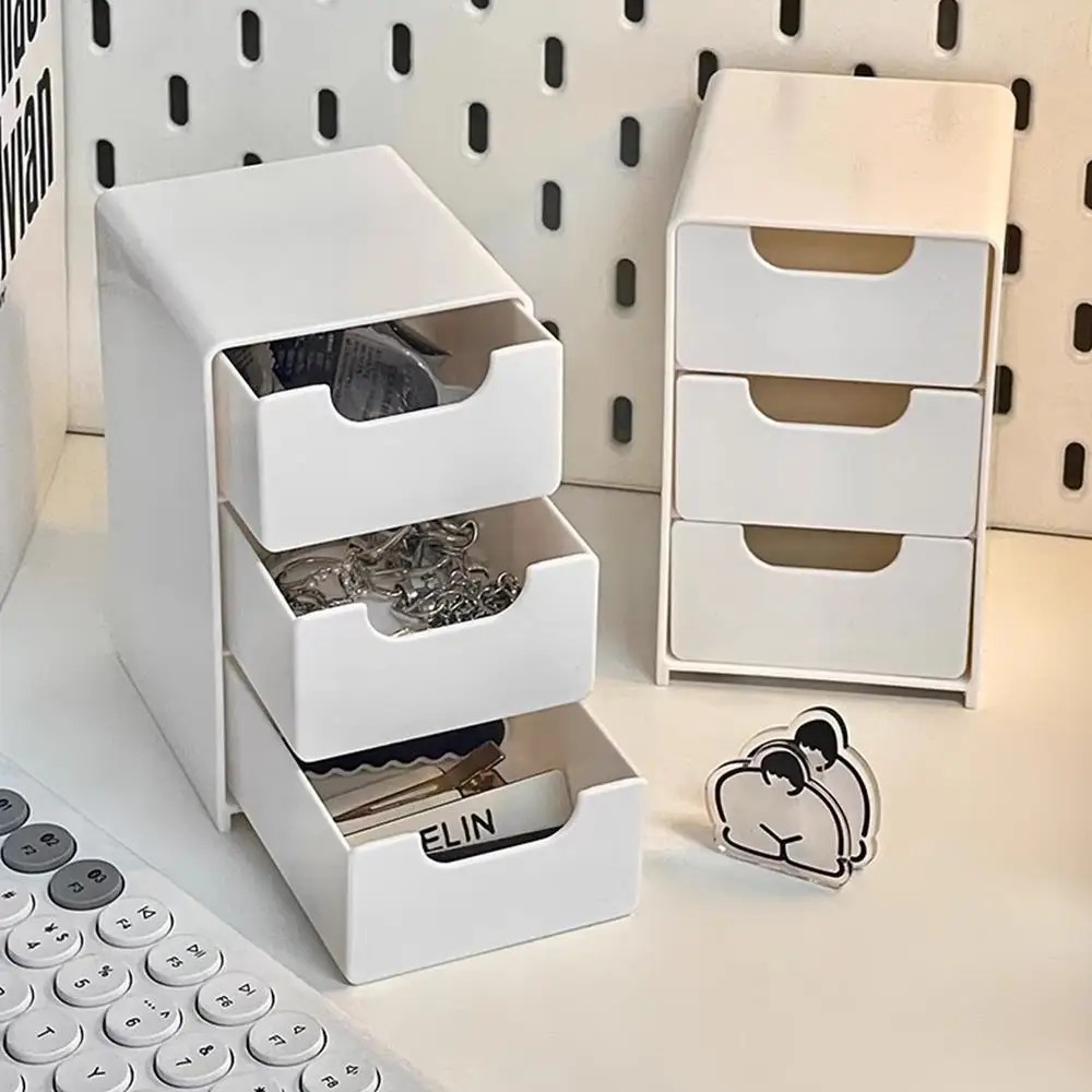 3 Tier Desk Organizer with Drawers Office Supply Storage Makeup Jewelry Holder