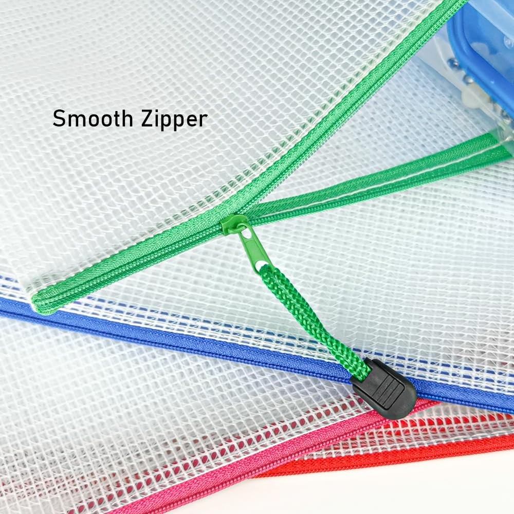 24pcs Zipper File Bags 13.3”x9.4” Plastic Zipper Pouch For Office School Stora