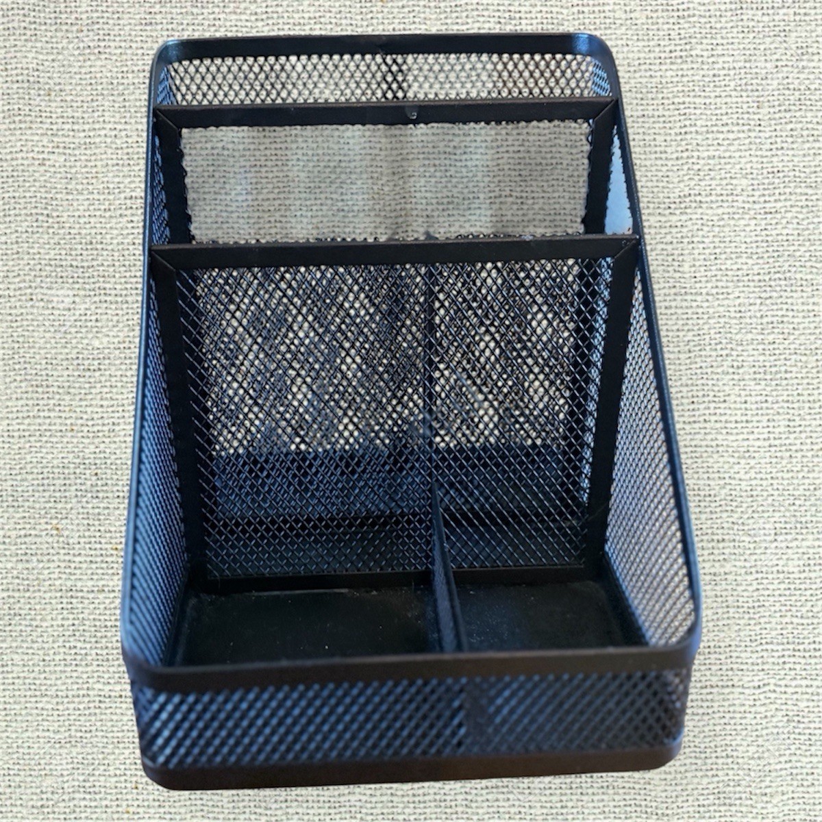 Black Metal Mesh Desk Organizer Pen Pencil Holder Office Supply Organizer