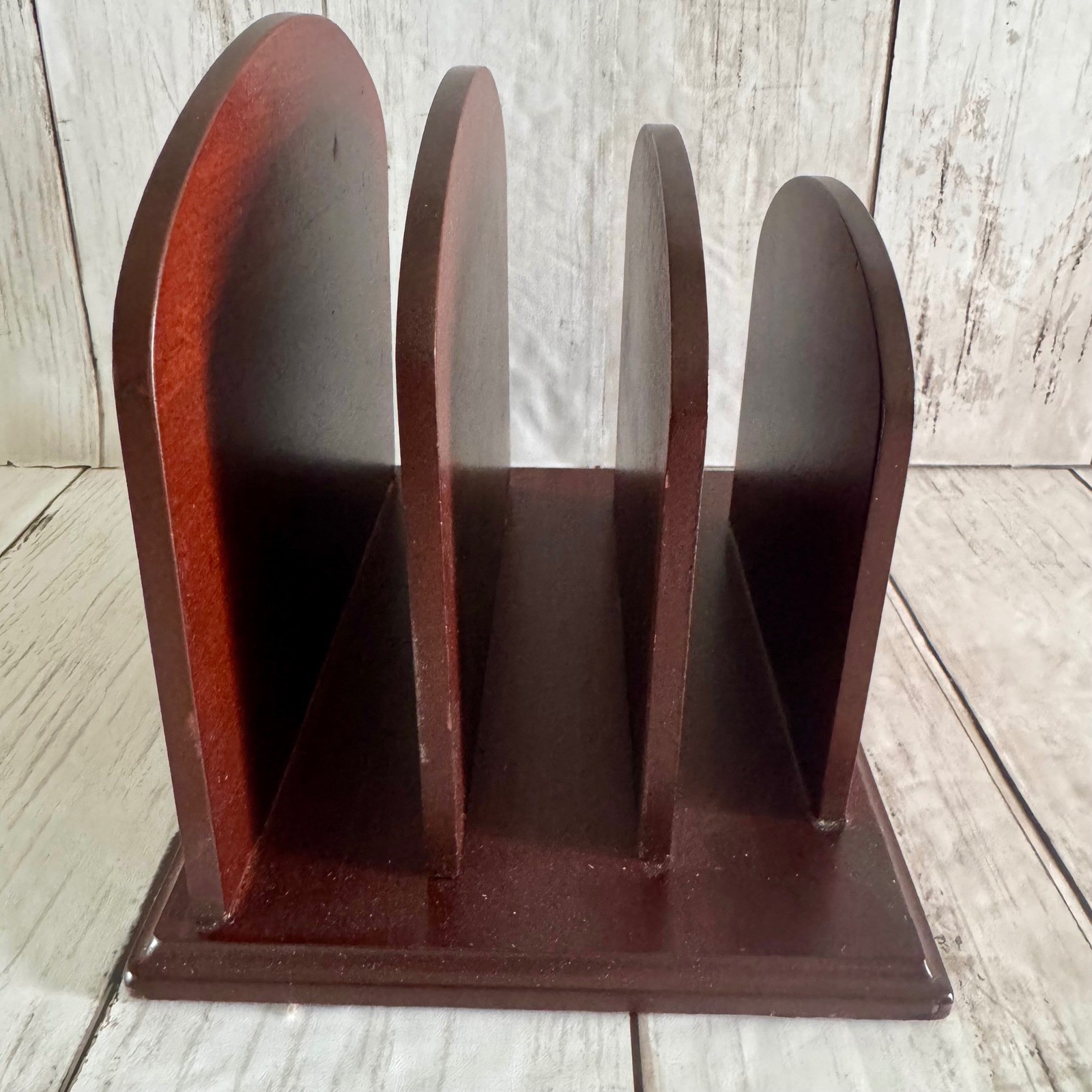 Wooden Letter Sorter Mahogany Finish 4 Slot Desk Organizer Office Depot