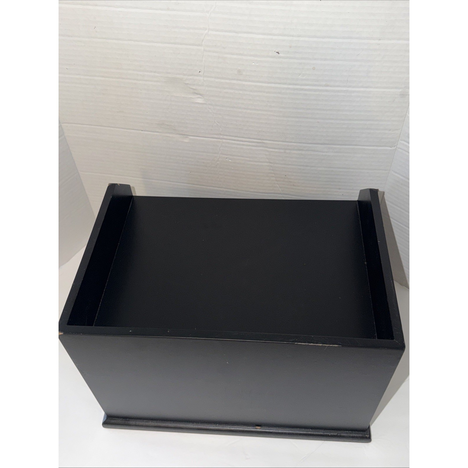 Pottery Barn Black Wood Desk Organizer 2 Drawer Apothecary Office Storage Box
