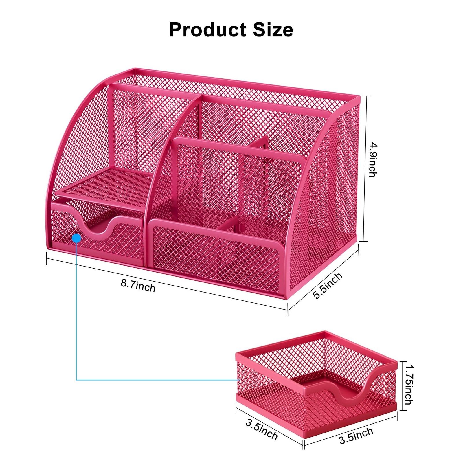 EasyPAG Mesh Desk Organizer Office Desktop Supplies Caddy Multi-functional Pe…