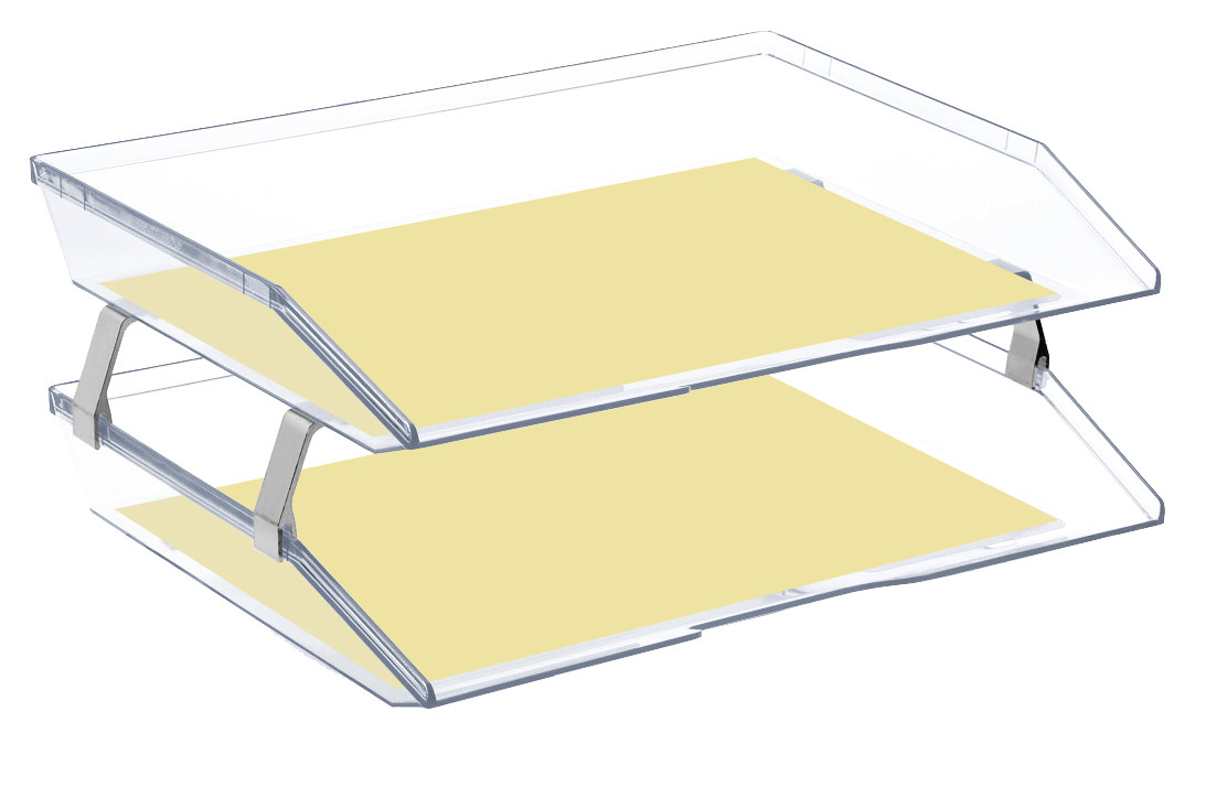 Acrimet Facility 2 Tiers Double Letter Tray (Crystal Color)