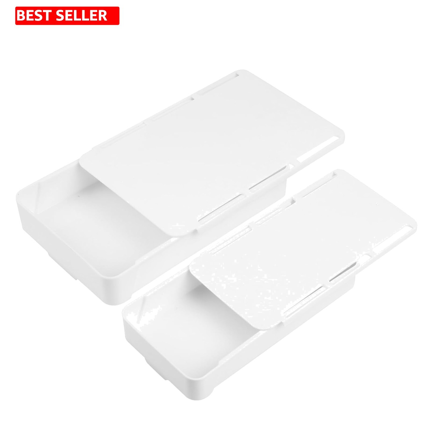 2-Piece Self-Adhesive Under Desk Drawers – Space-Saving Storage Solution
