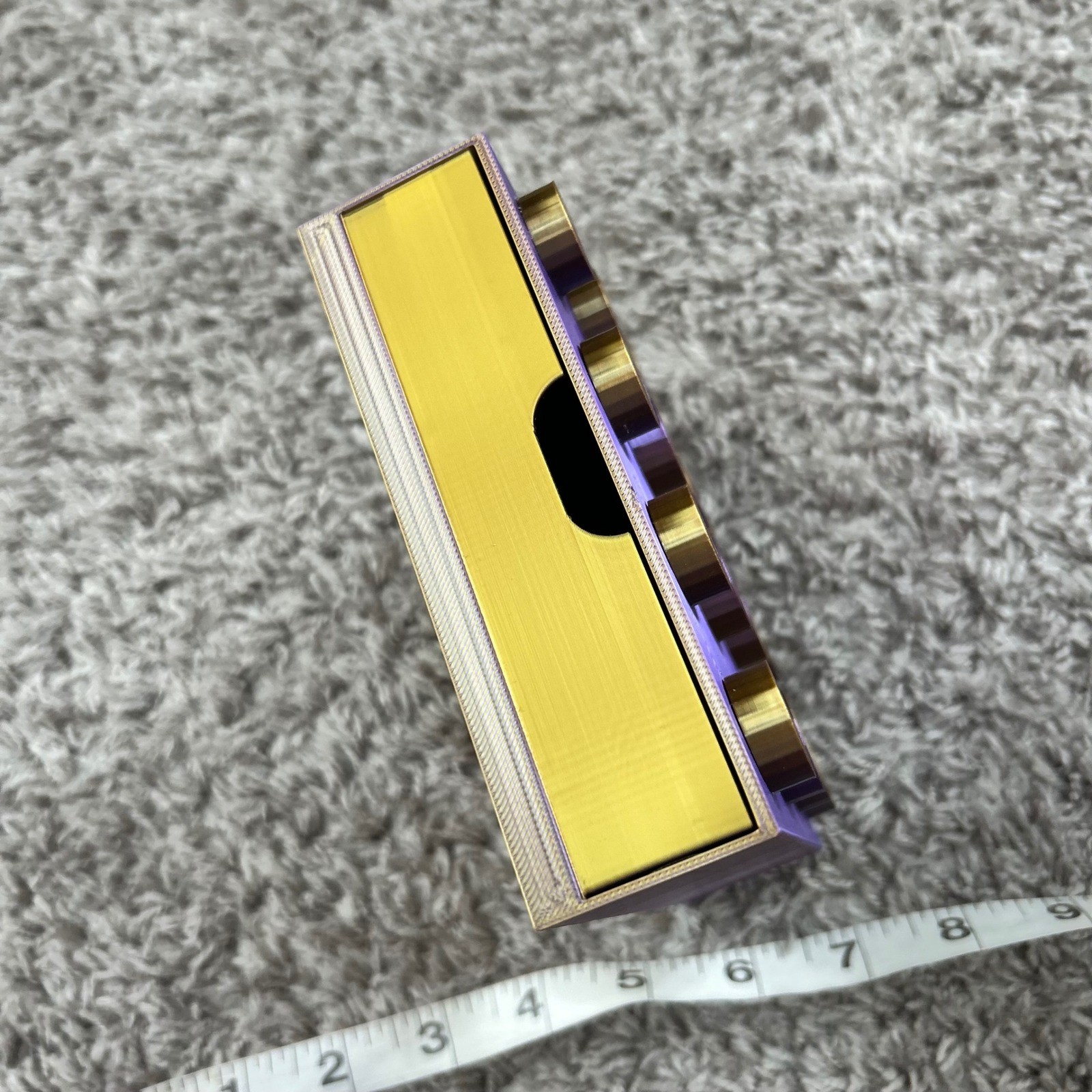 Purple Gold 3D Printed Building Block Desk Organizer Set Drawer Tape Dispenser