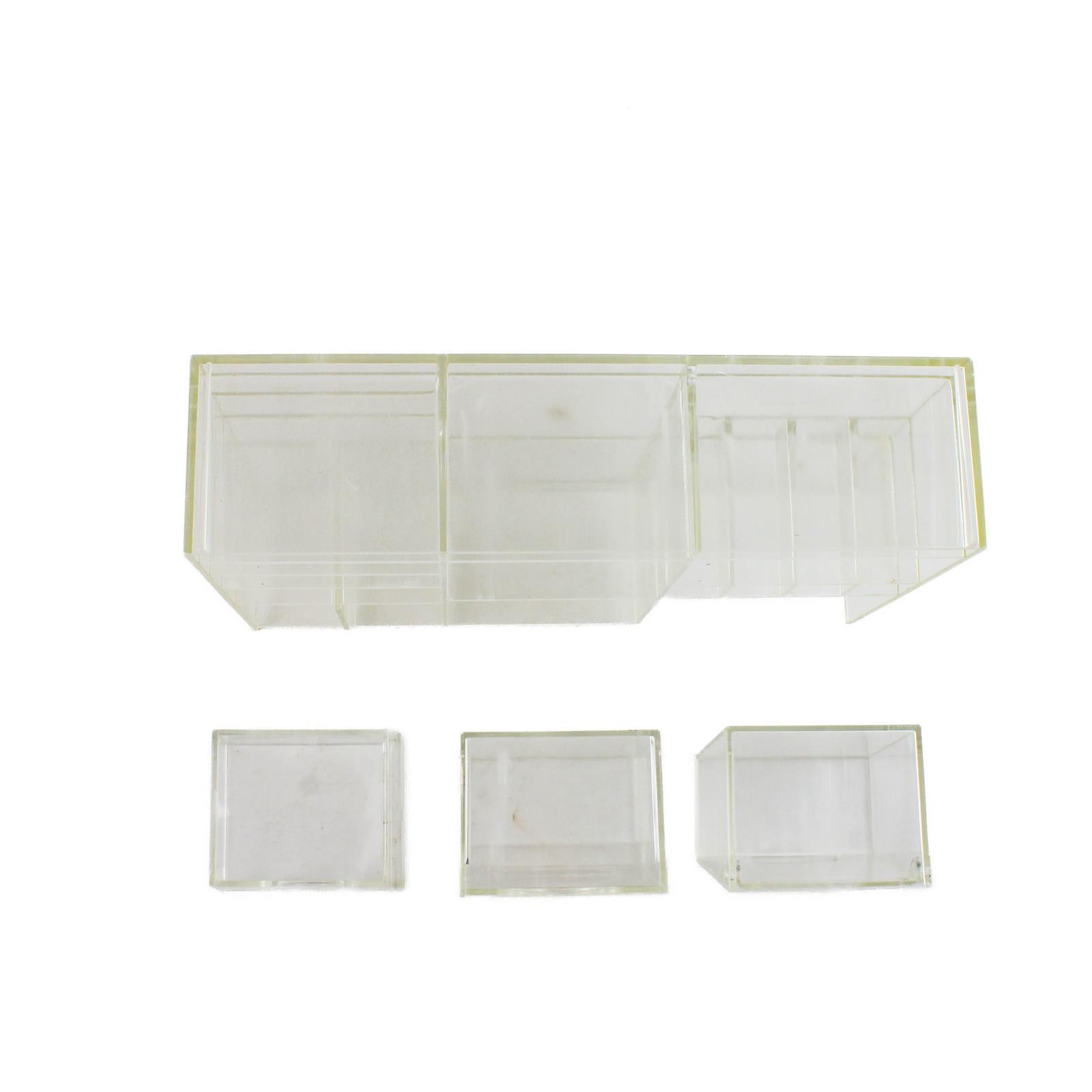Clear Plastic Organizer Wall-Mount Desktop Makeup Craft Storage Bin