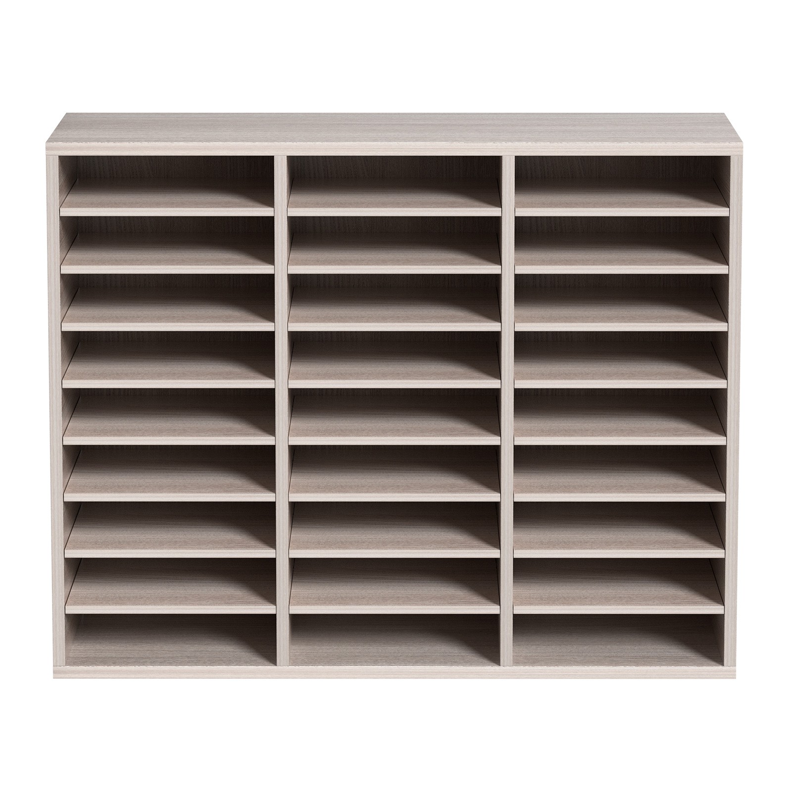 VEVOR Wood Literature Organizer File Sorter Paper Storage Holder 27 Slots Grey