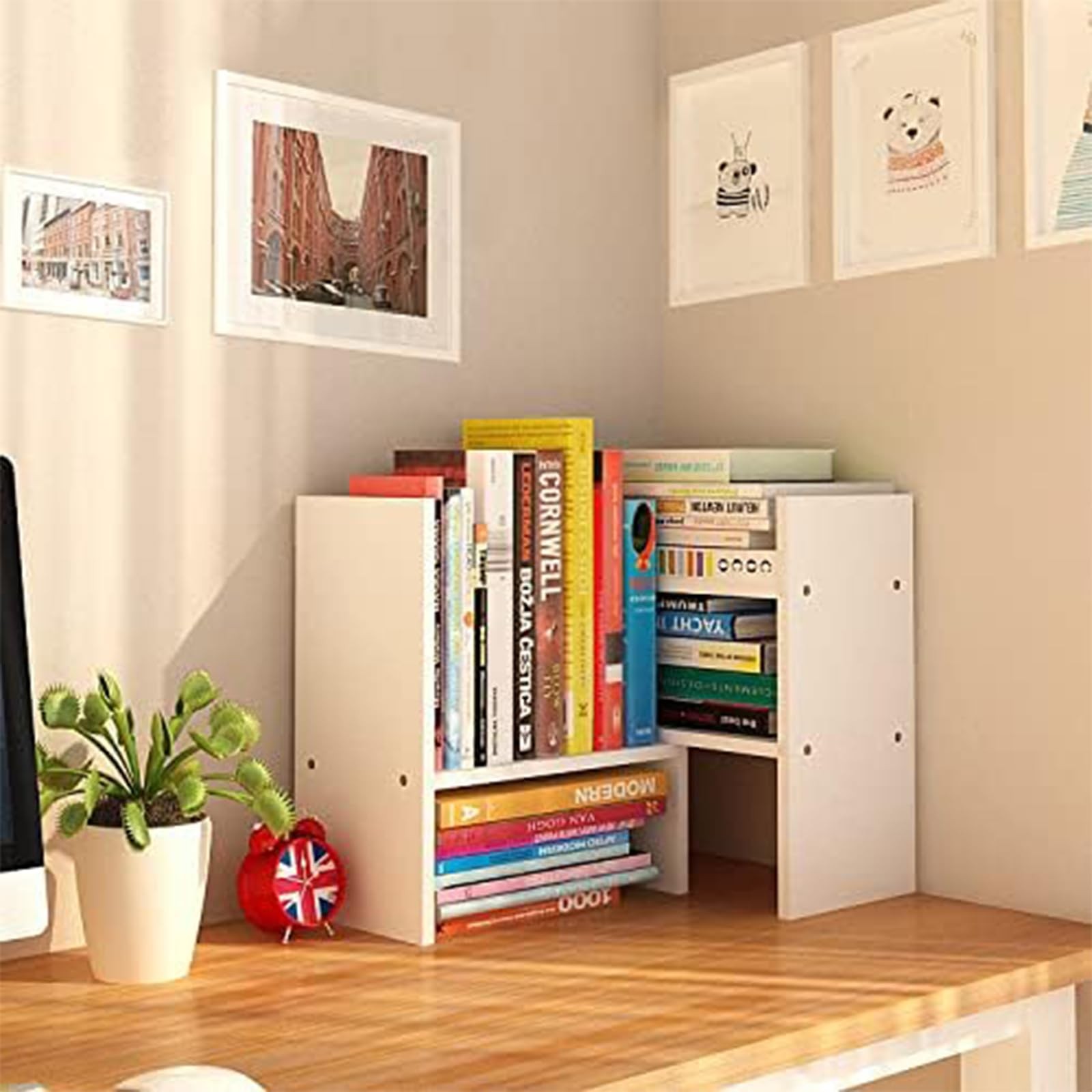 IUSEIT Desktop Shelf 17.3 inches (L) x 8.6 (W) x 3.5 (H), White