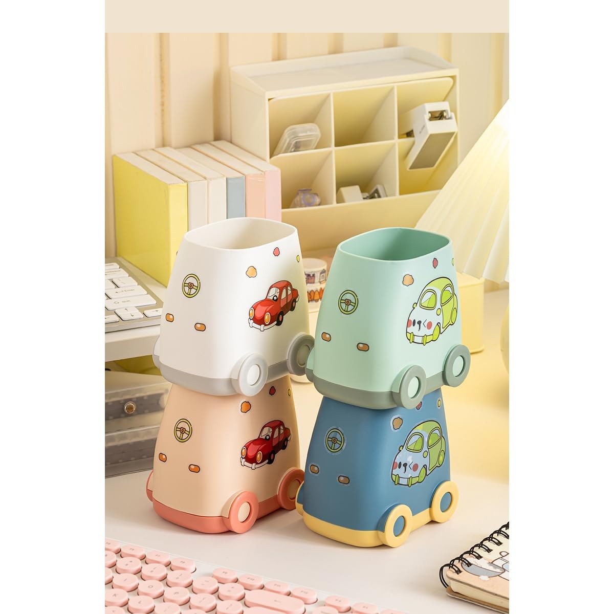 Car Pen Holder for Desk Plastic Pencil Holder Cute Car Organizer Fit for Kid …