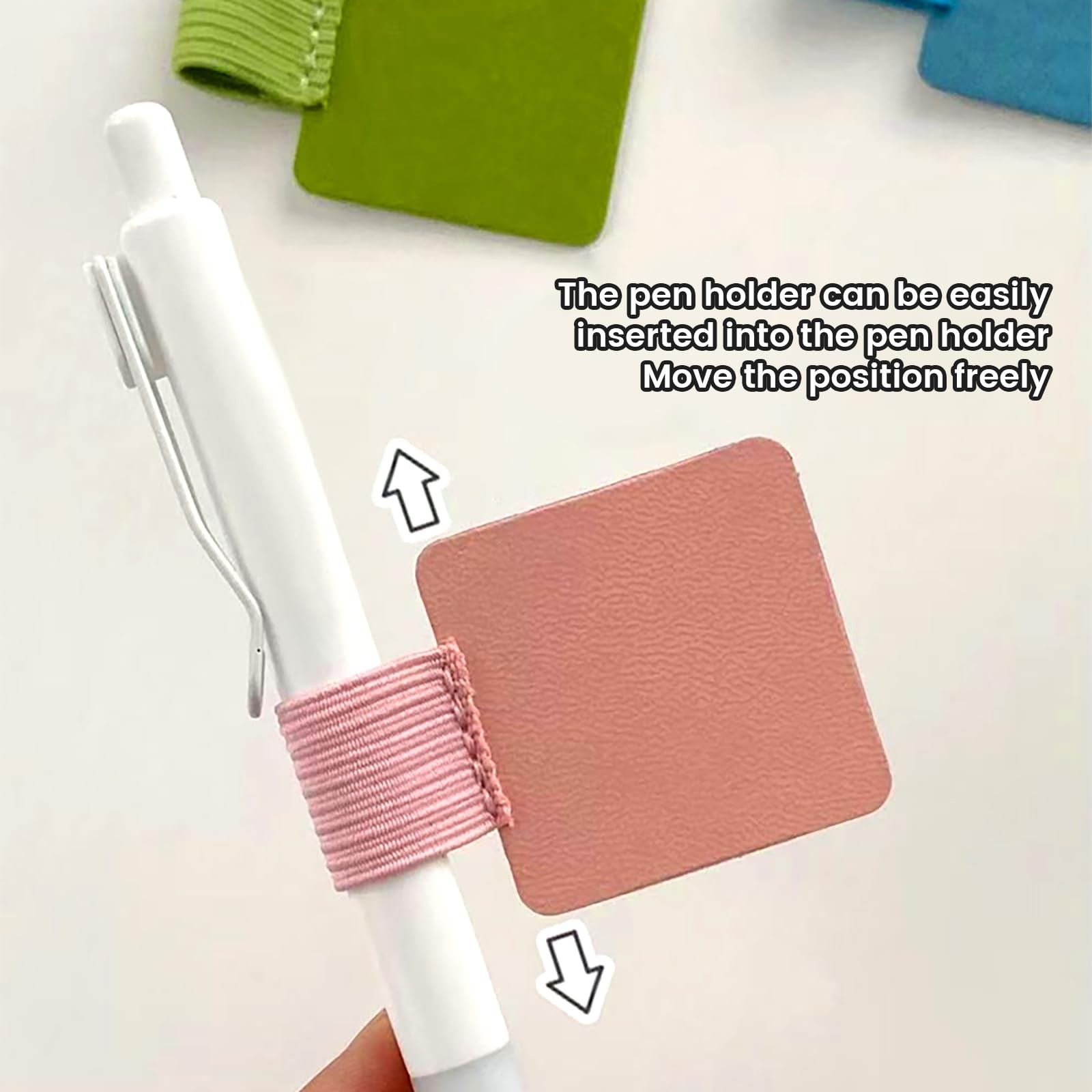 Pen Loop Holder for Notebook 6 Pcs Adhesive Pen Holder Colorful Leather Elast…