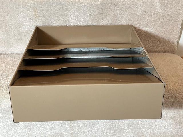 Vintage Buddy Products 3 Tier Slot Metal File Letter Tray Desk / Wall Organizer