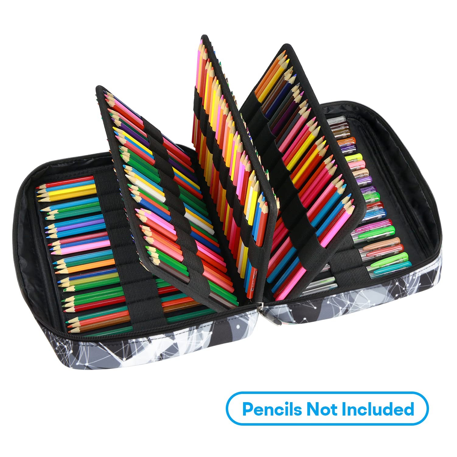 Big Capacity Colored Pencil Case – 220 Slots large Pen Case Organizer with Mu…