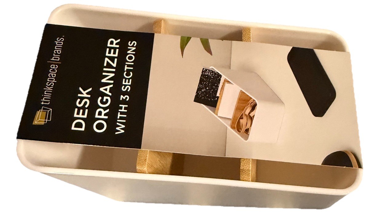 thinkspace brands Desk Organizer with 3 Sections Plastic Desktop Organizer