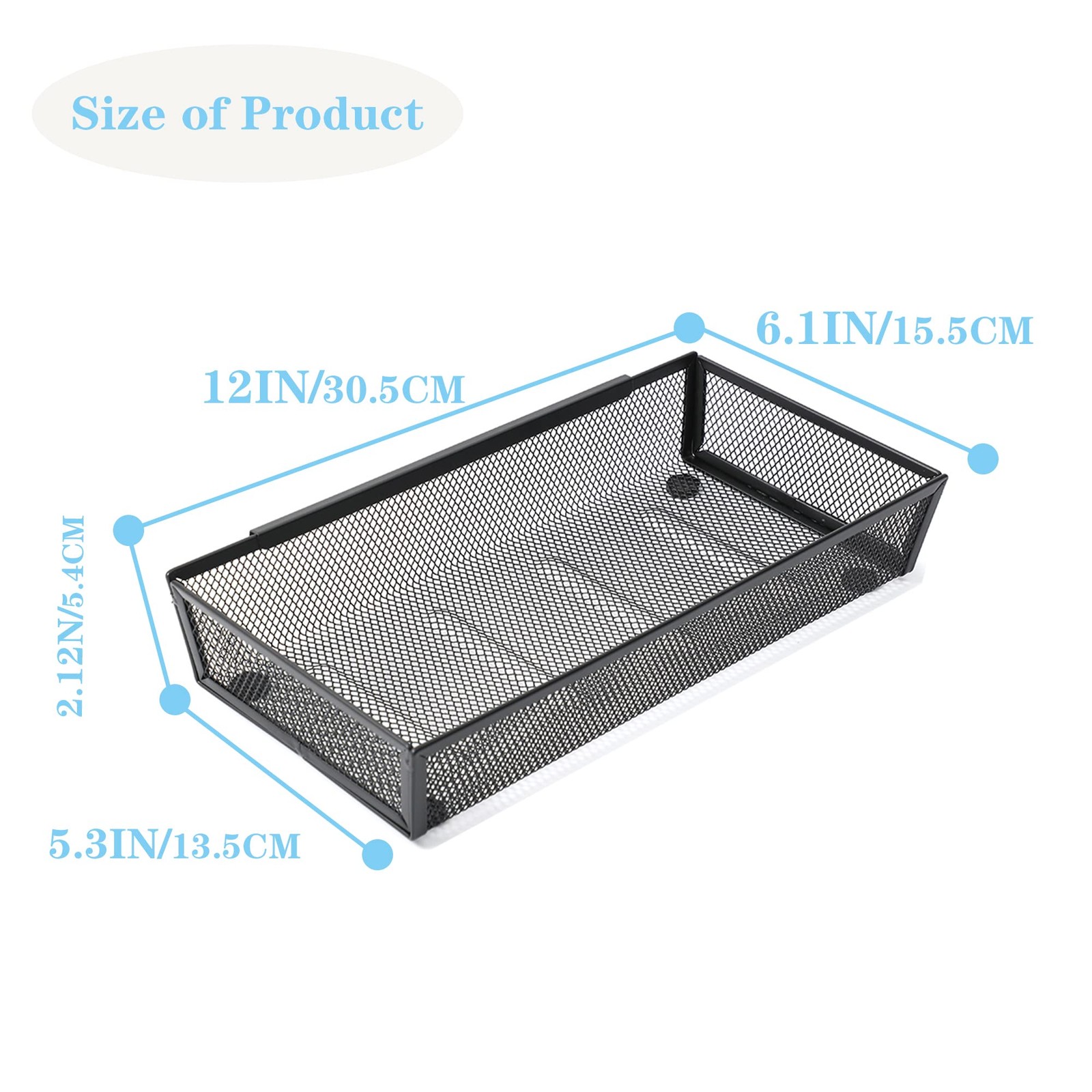YFEEN Silverware Organizer ，Mesh Cutlery silverware Tray 4pack 12*6, Black