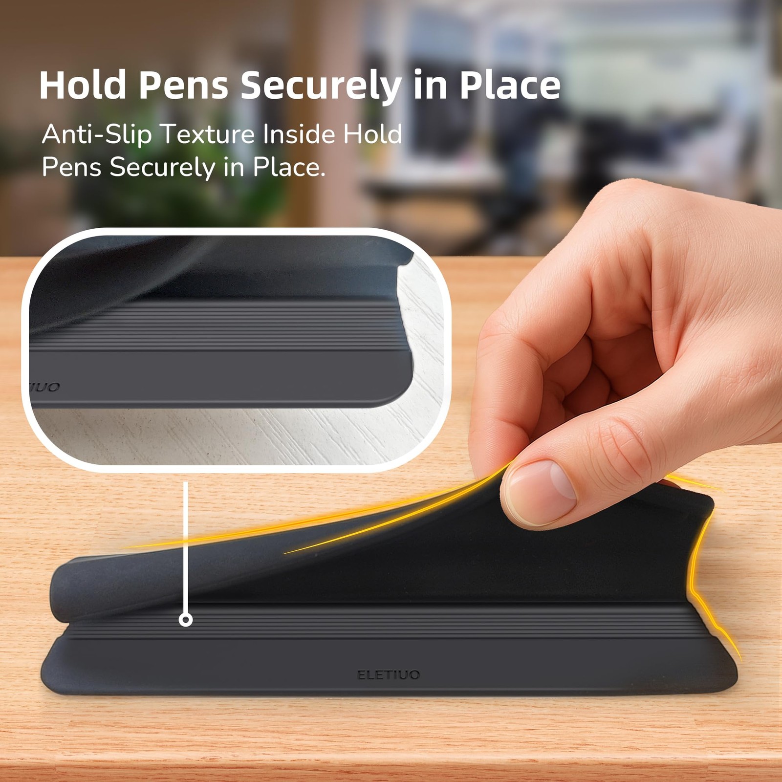 6-Pack Silicone Pen Holder with Single & Double Slots,Self-Adhesive Design fo…